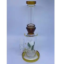 Smokerz Glass SMKZ        11.5" Fancy Rose Perc Water Pipe        WP36