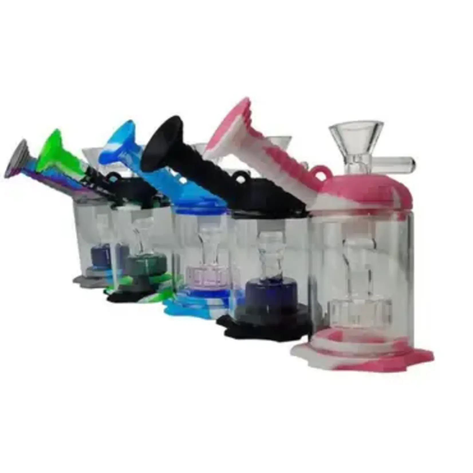 Smokerz Glass SMKZ                          4 inch Glass Shower Perc Silicon Water Pipe               WP56