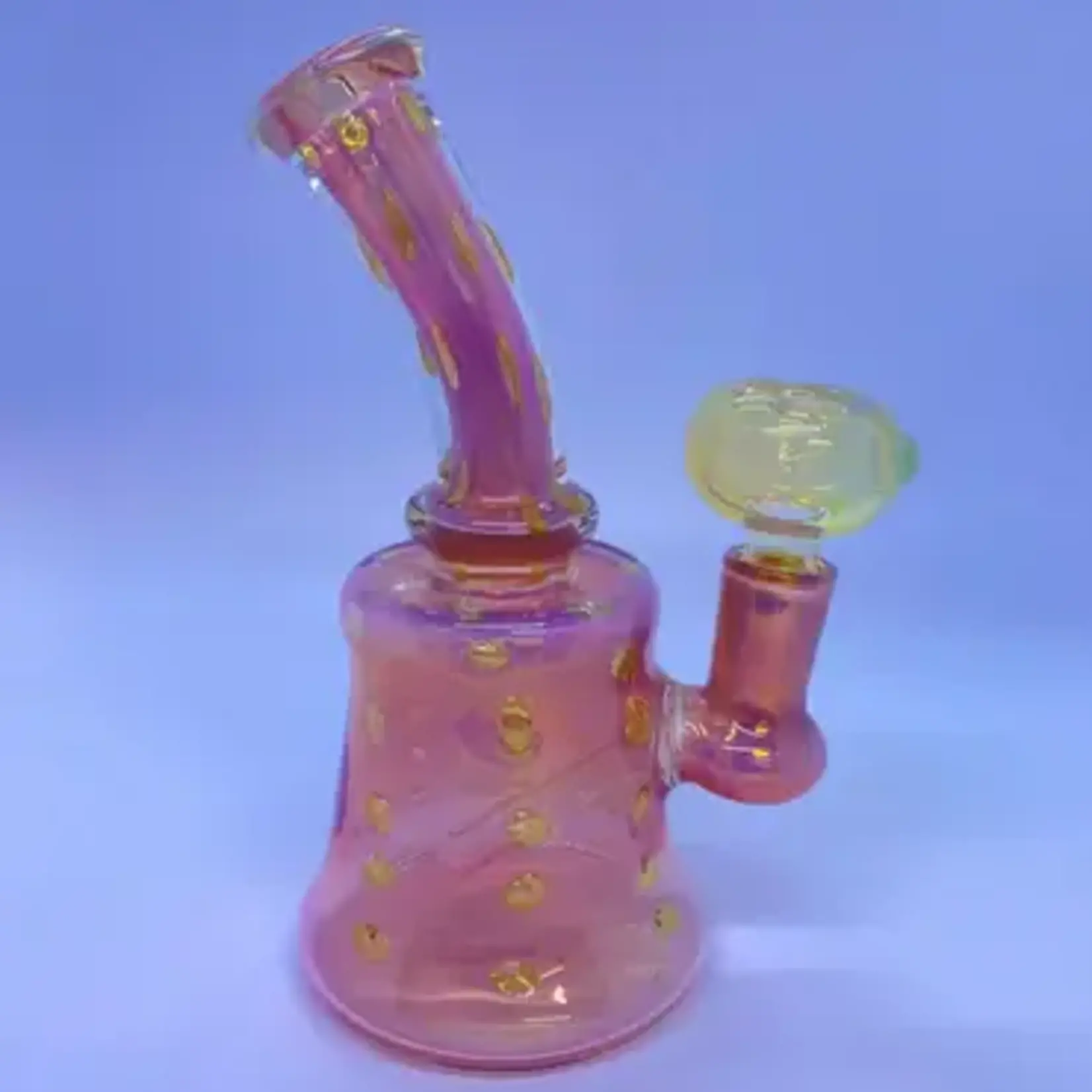 Smokerz Glass SMKZ        6.5" Premium Gold Fume Silver Dots Mini Water Pipe                SR37