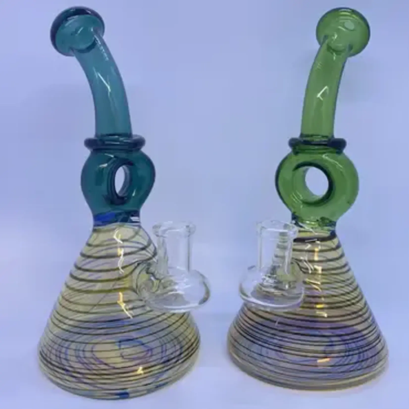 Smokerz Glass SMKZ              7.5" Color Tube Donut Hole Stem Water Pipe            WP73