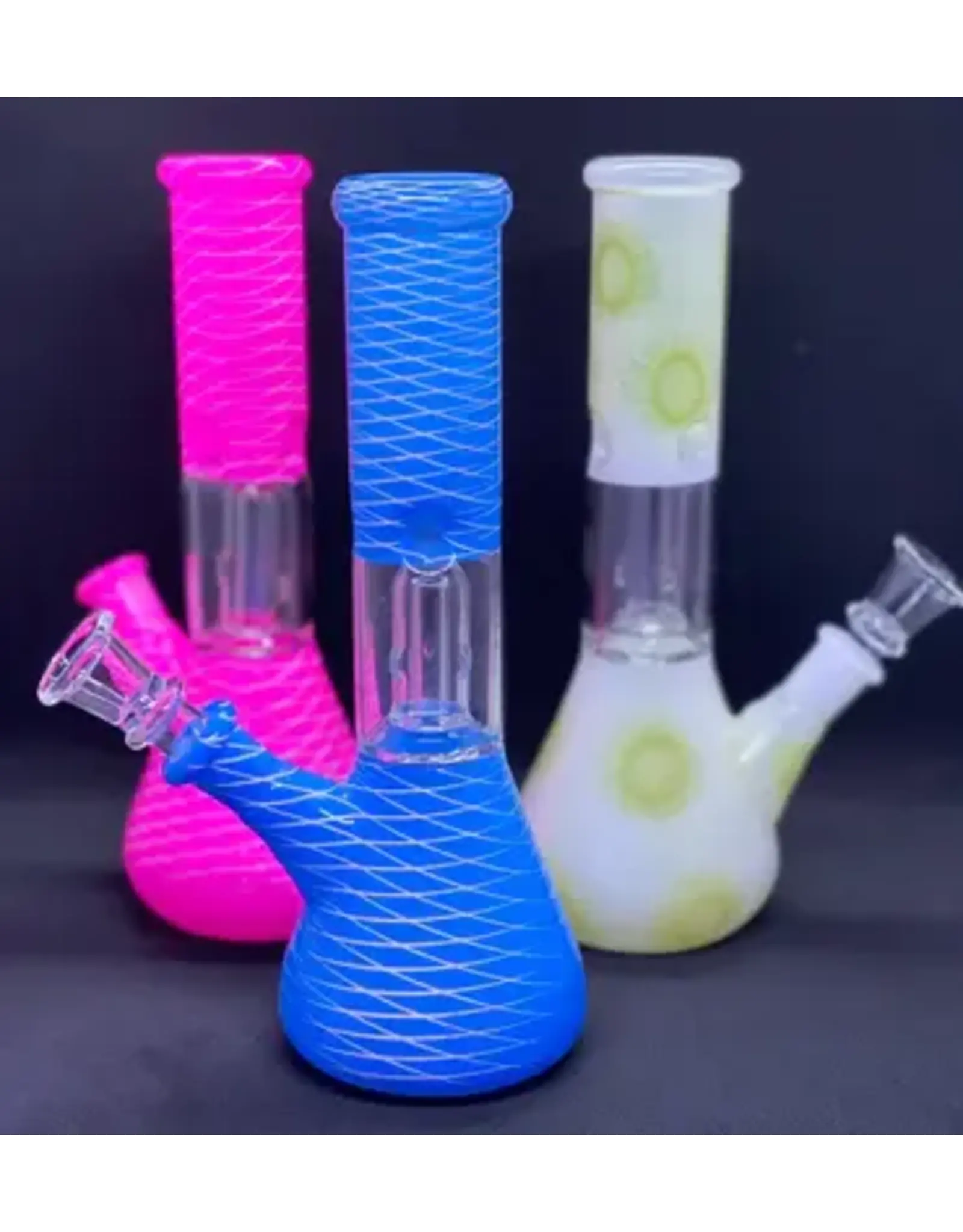 Smokerz Glass 8" Single Perc Assorted Color Water Pipe