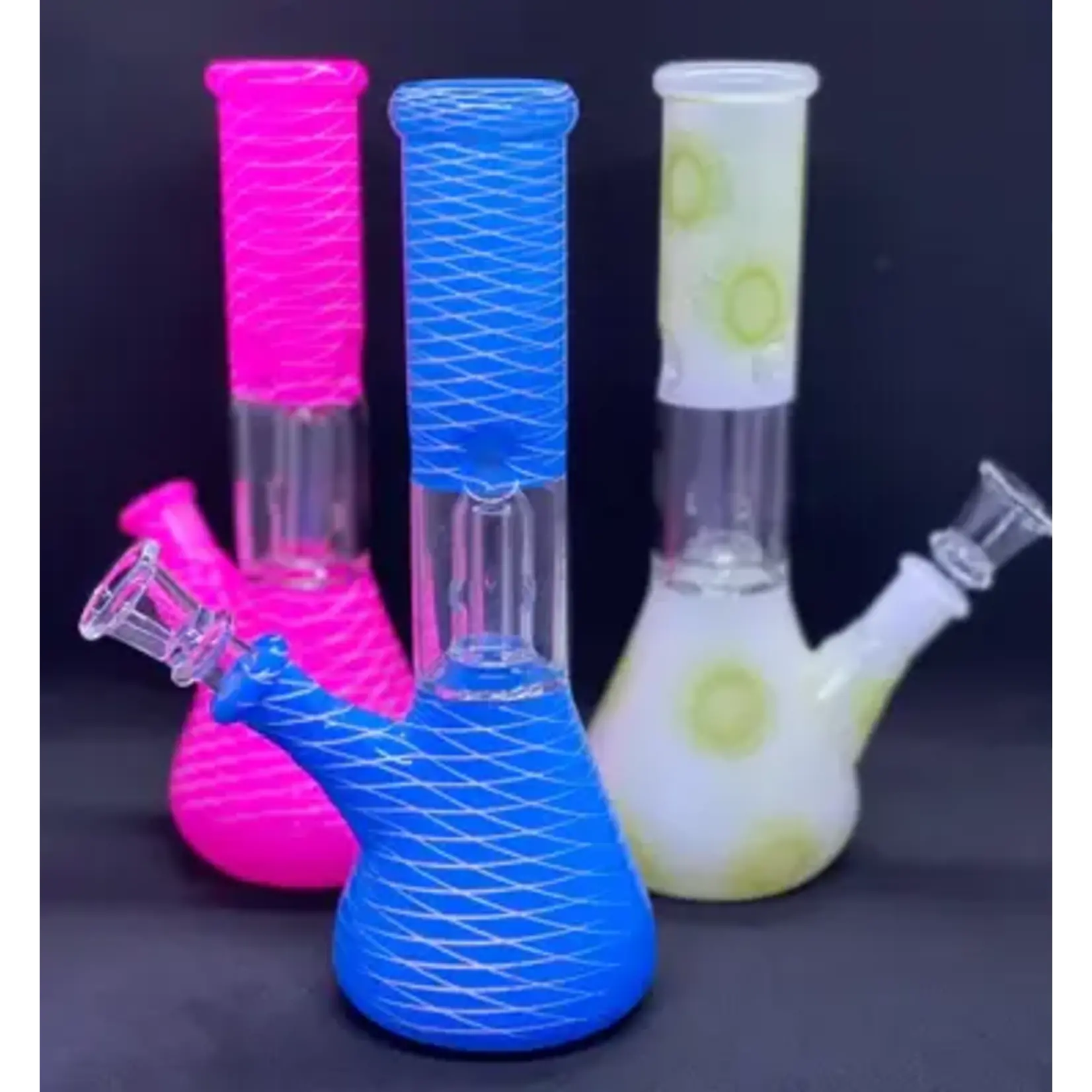Smokerz Glass 8" Single Perc Assorted Color Water Pipe