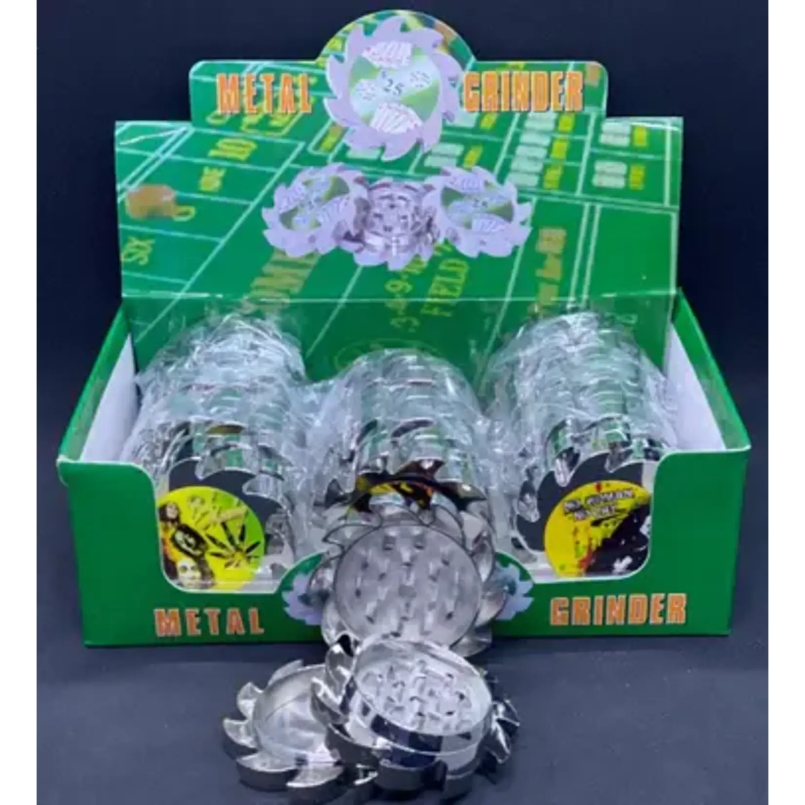 Smokerz Glass Metal Blade Rasta Sticker Design Grinder