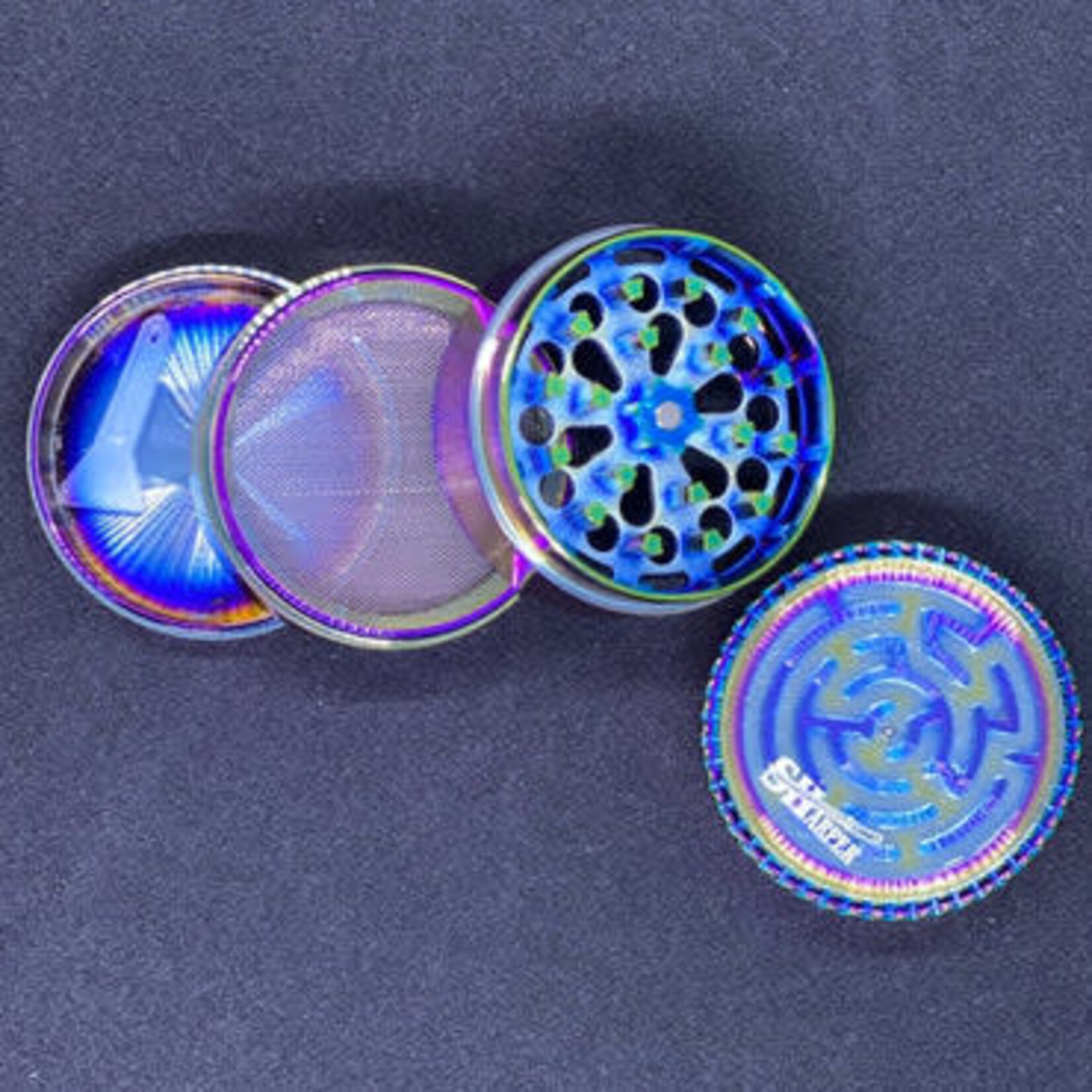 Smokerz Glass Premium Ball Maze Game Lid Anodized 4 Part Grinder