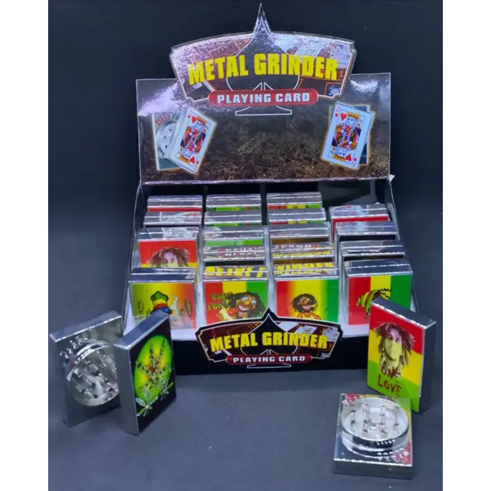 Smokerz Glass SMKZ Playing Card Design 2 Part Grinder