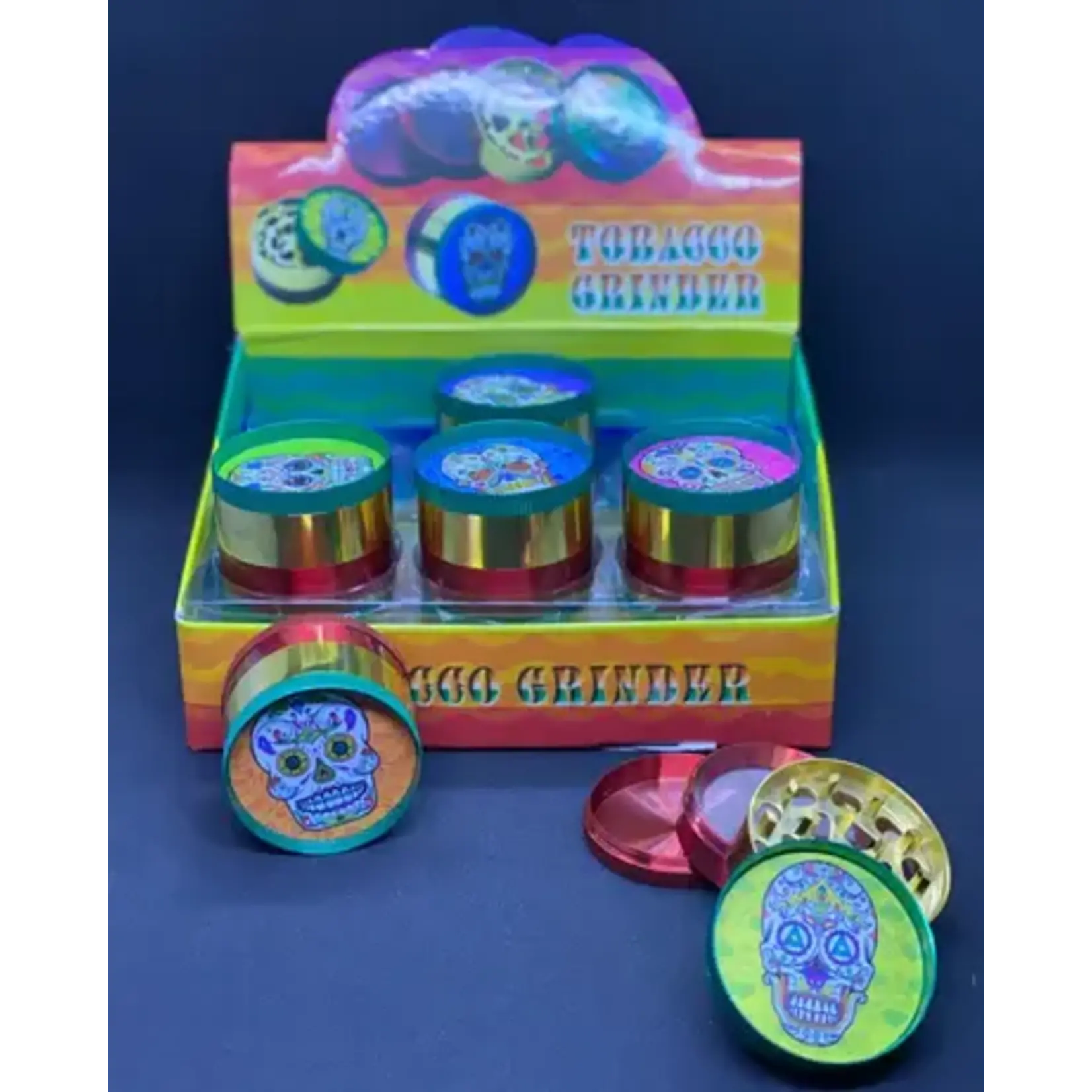 Smokerz Glass SMKZ Rasta Skull Design Grinder