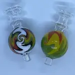 Smokerz Glass SMKZ                 Premium Color Lines Ball Carb Cap                        AC14
