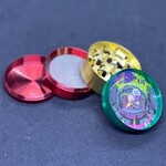 Smokerz Glass SMKZ                   Medium Rasta With Cartoon Sticker Grinder                 G108