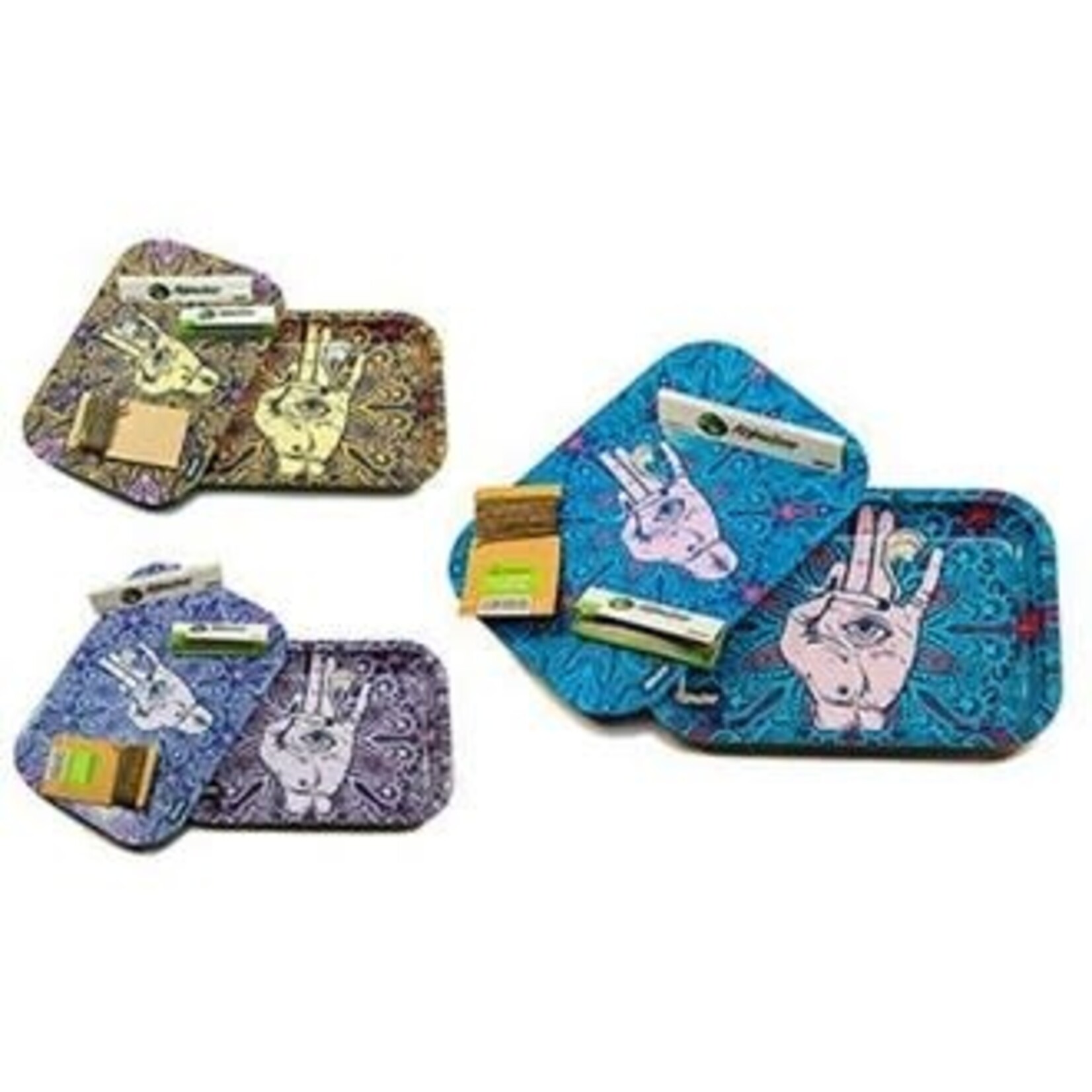 Smokerz Glass Afghan Hemp - Metal Tray Kit w/ Magnetic Lid