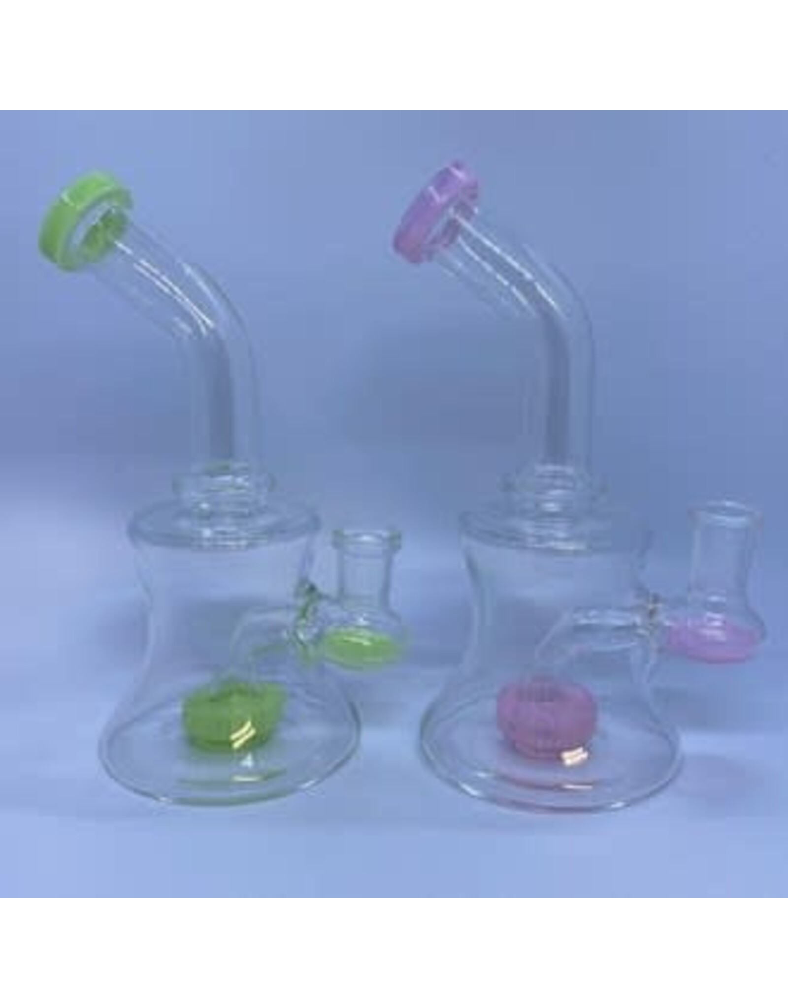 Smokerz Glass SMKZ               7" Premium Neon Color Rim Wheel Perc Water Pipe      WP75