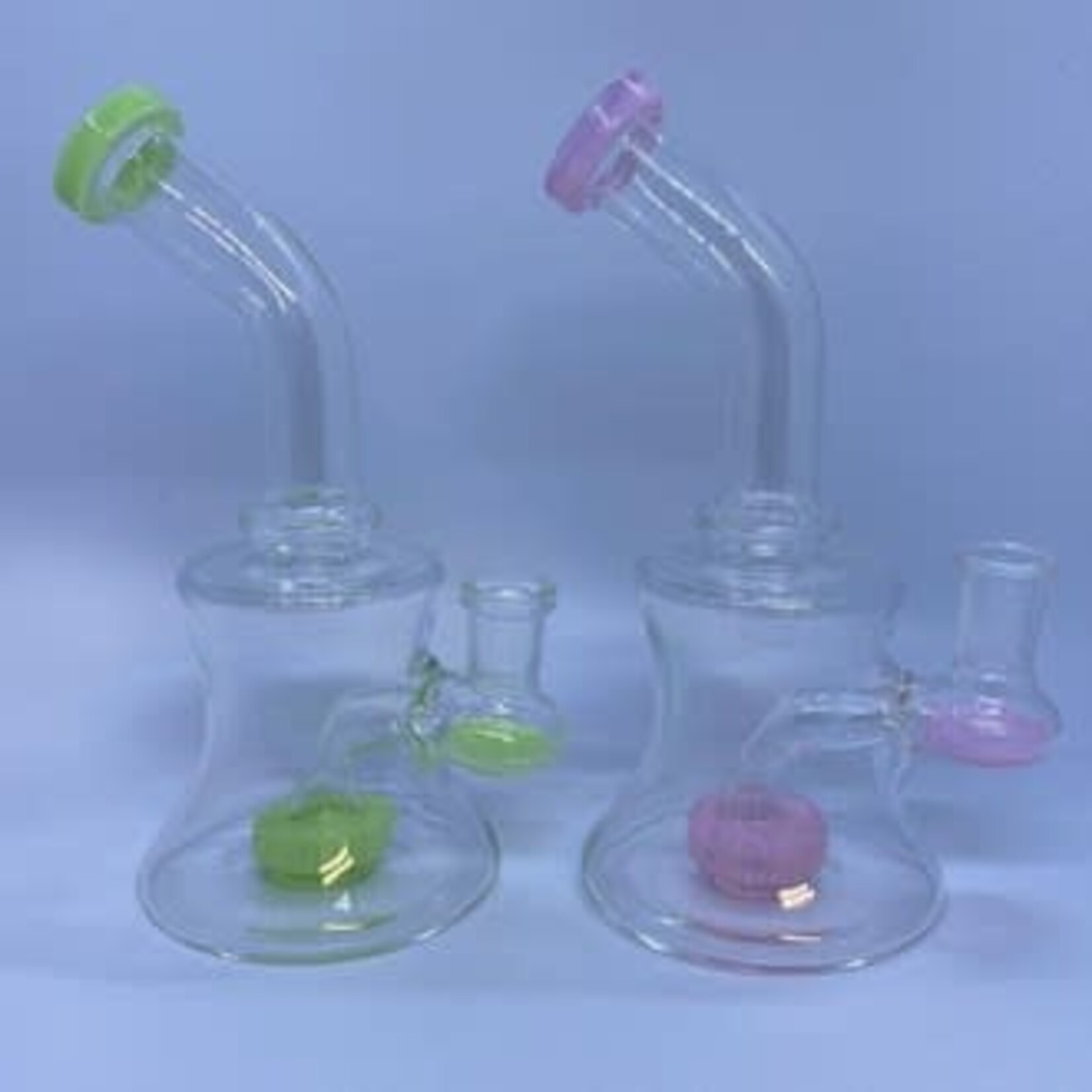 Smokerz Glass SMKZ               7" Premium Neon Color Rim Wheel Perc Water Pipe      WP75