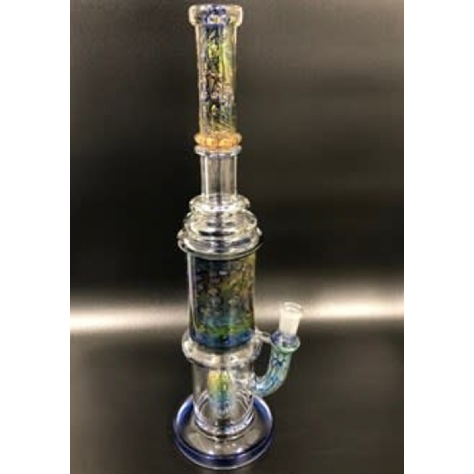 Smokerz Glass SMKZ               16" Double Tube Gold Frit Water Pipe         WP37