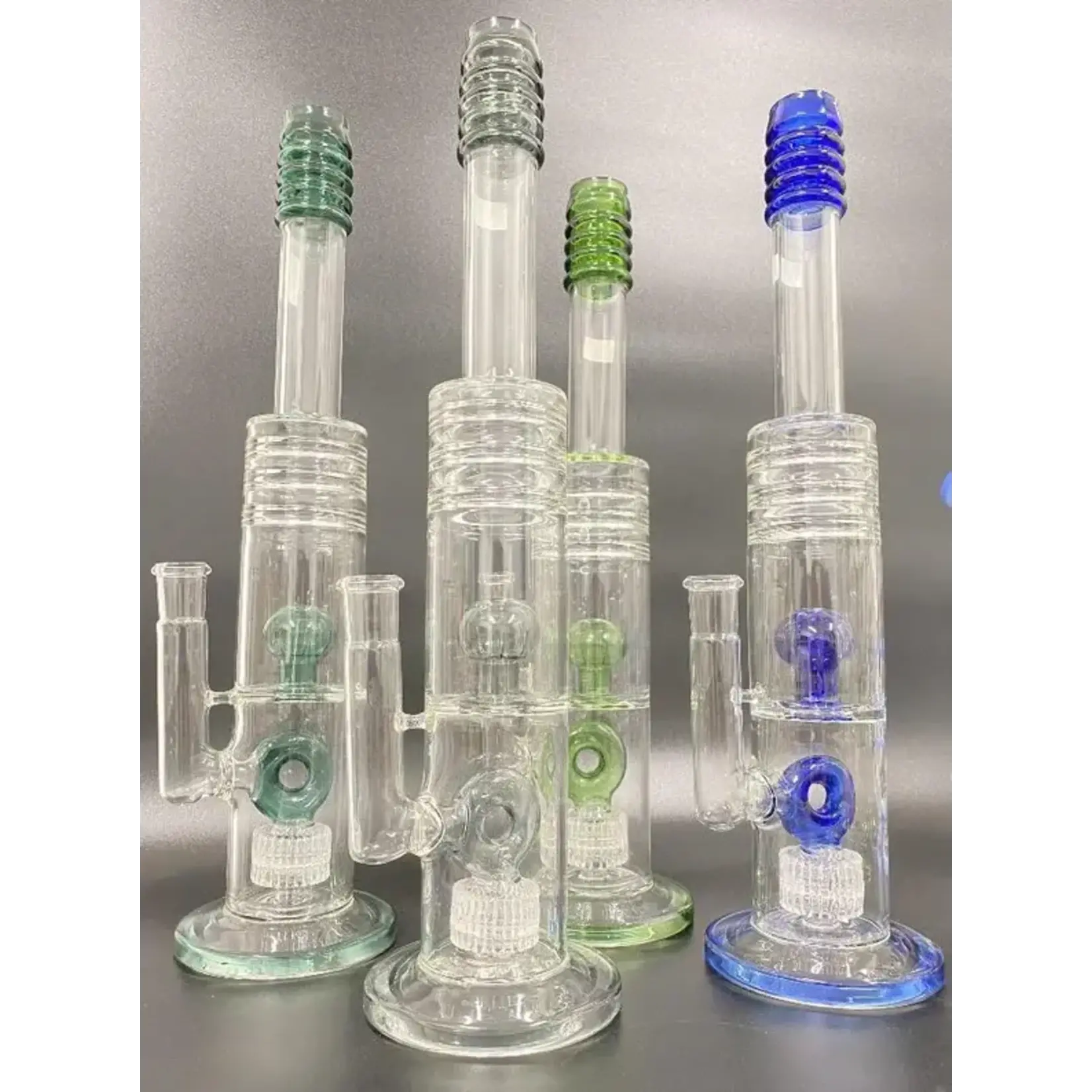 Smokerz Glass SMKZ 16" Donut Crystal Perc Water Pipe WP81
