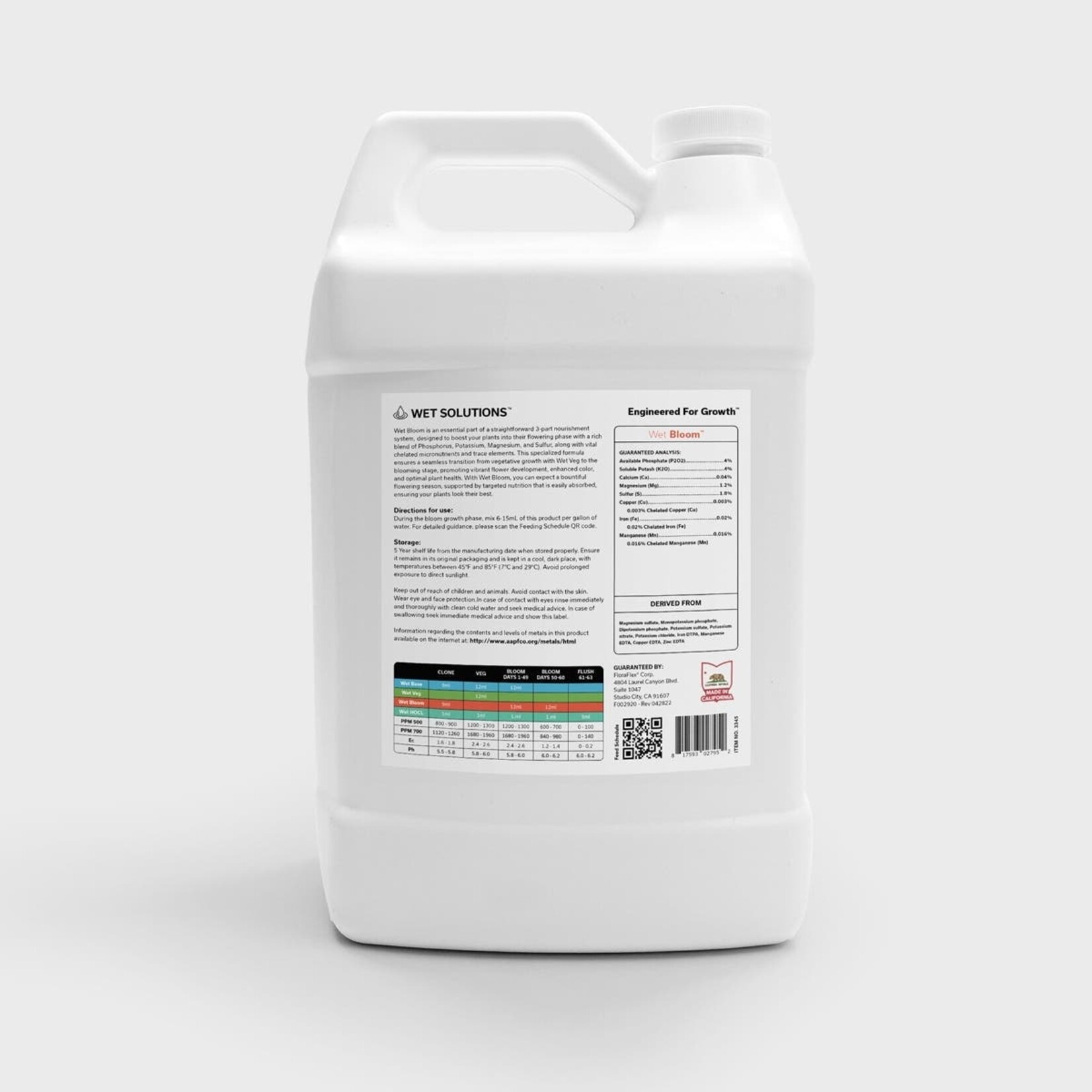 Floraflex FloraFlex Wet Bloom 0-4-4 liquid nutrient 1 gallon