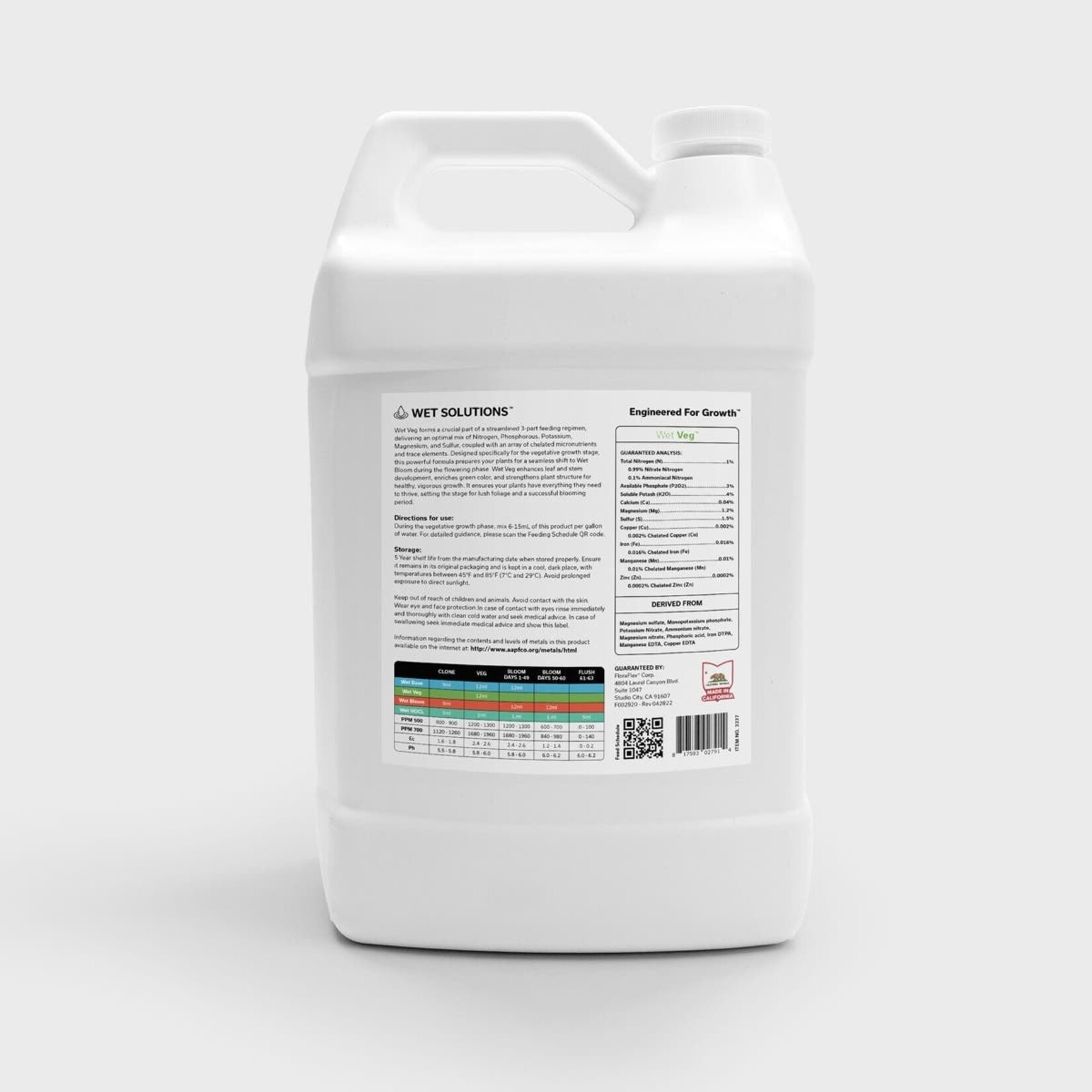 Floraflex FloraFlex Wet Veg  1-3-4 liquid nutrient 1 gallon