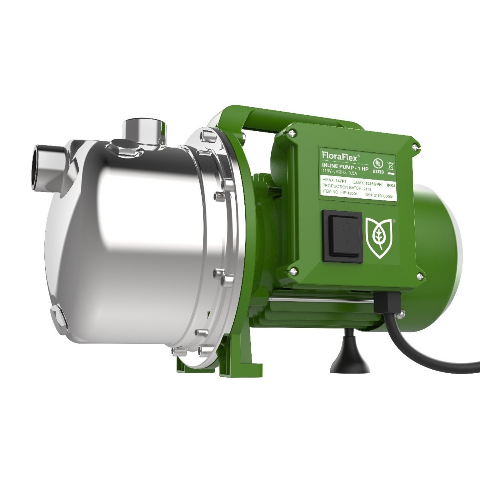 Floraflex 1 HP Inline Pump FloraFlex      fffip-12001