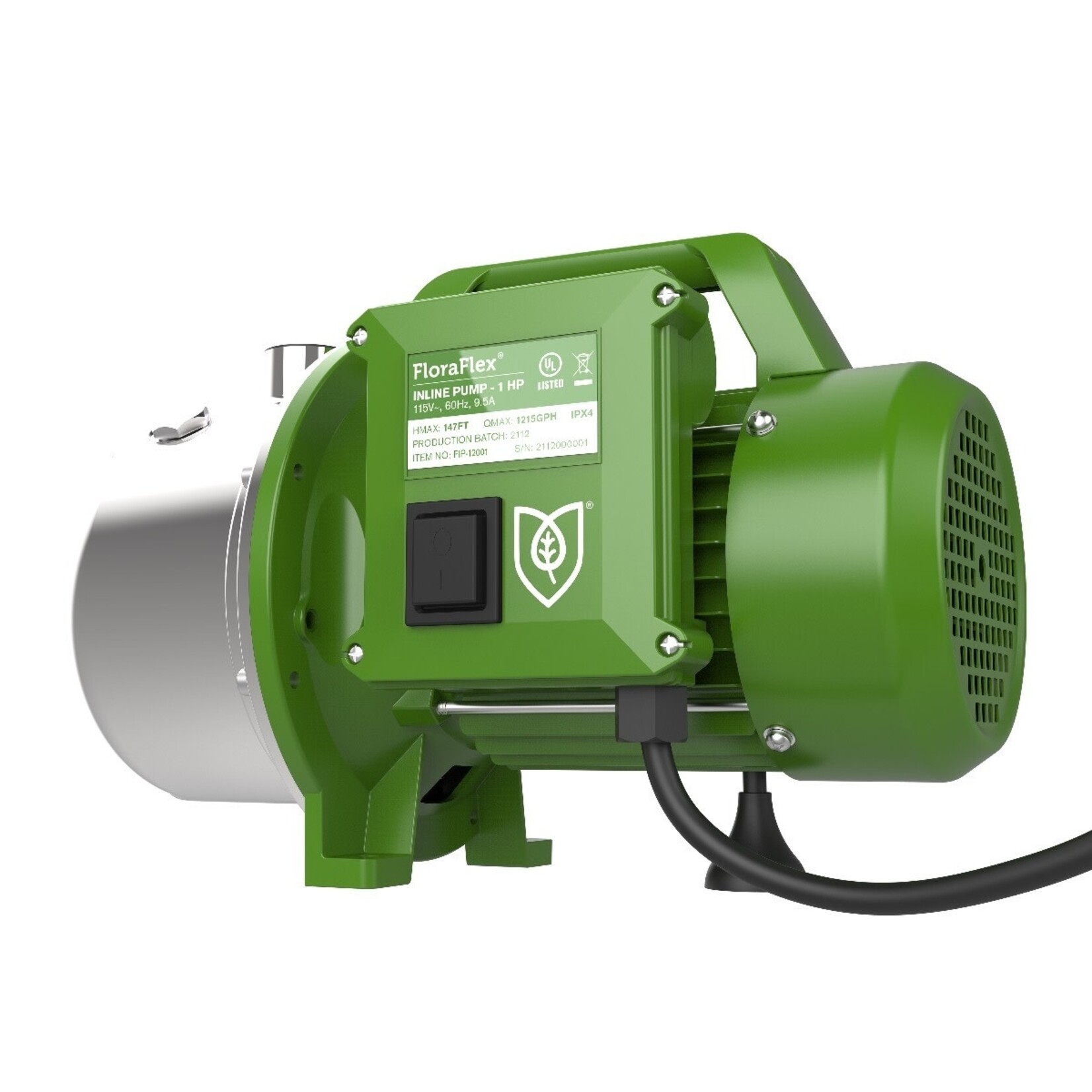 Floraflex 1 HP Inline Pump FloraFlex      fffip-12001