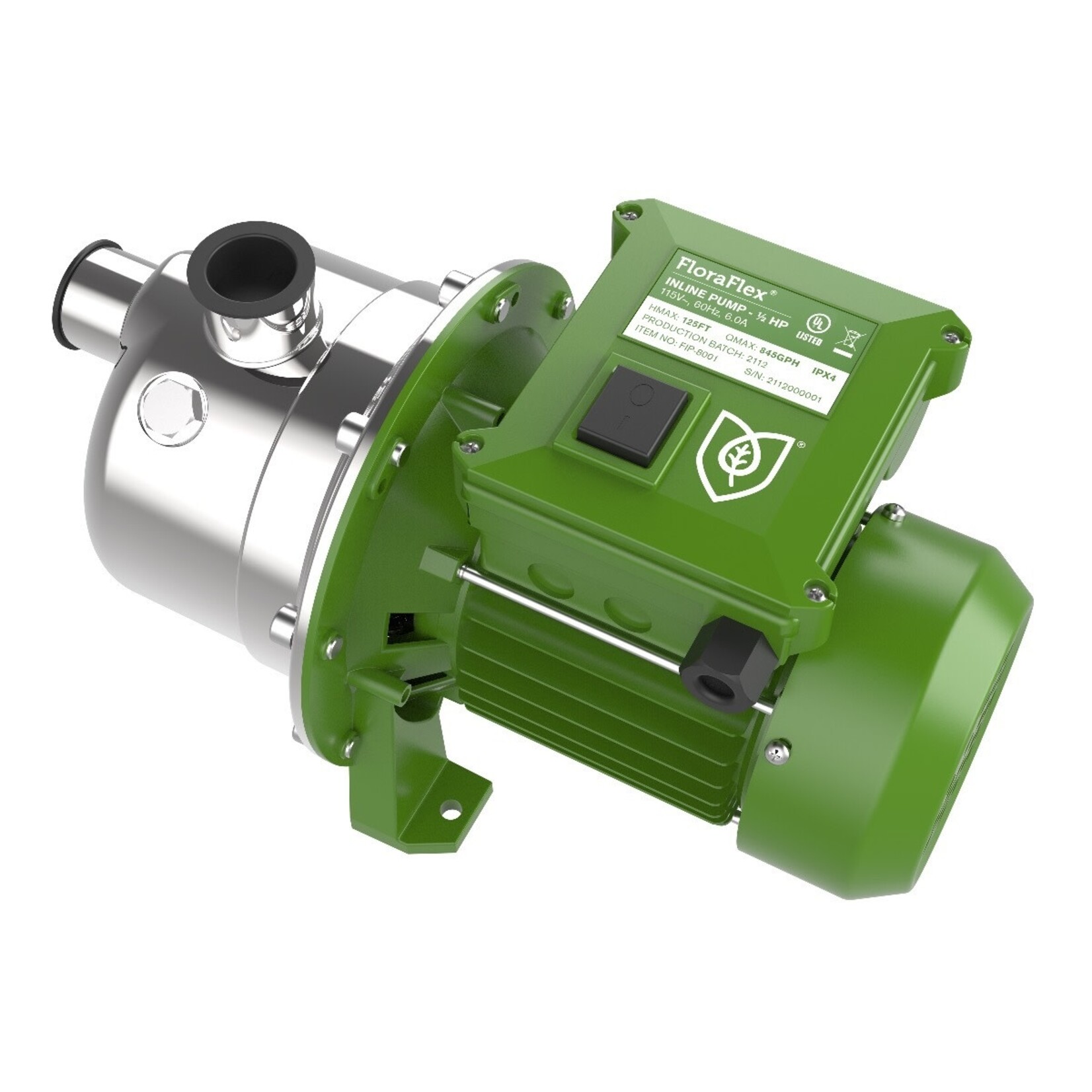 Floraflex 1/2 HP Inline Pump FloraFlex      fffip-8001