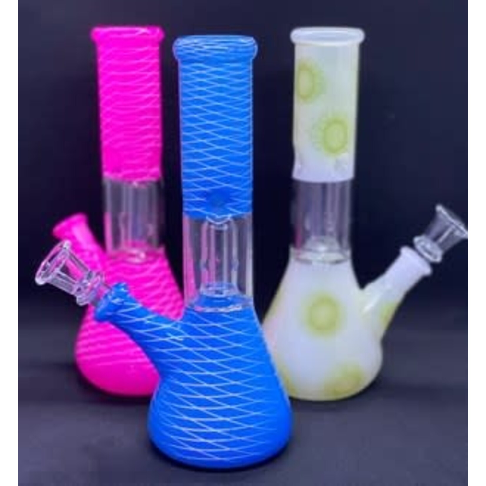 Smokerz Glass SMZ 8" Single Perc Assorted Color Water Pipe WP55