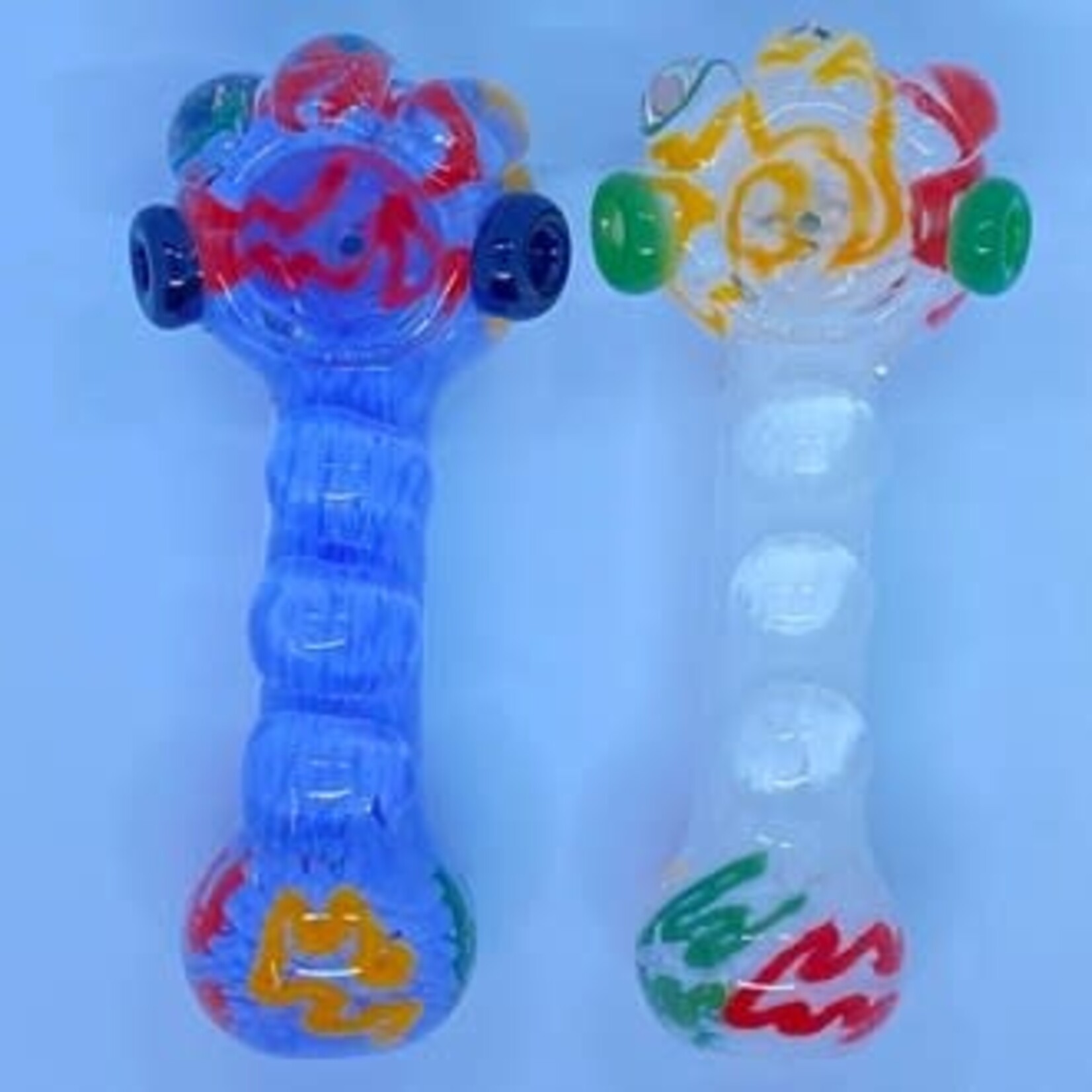 Smokerz Glass SMKZ      5" Frit Color Swirls Marbles Pipe Spoon Glass  S118