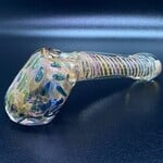 Smokerz Glass SMKZ     5" Frit Twist Belly Rasta Lines      Pipe Spoon Glass  R111