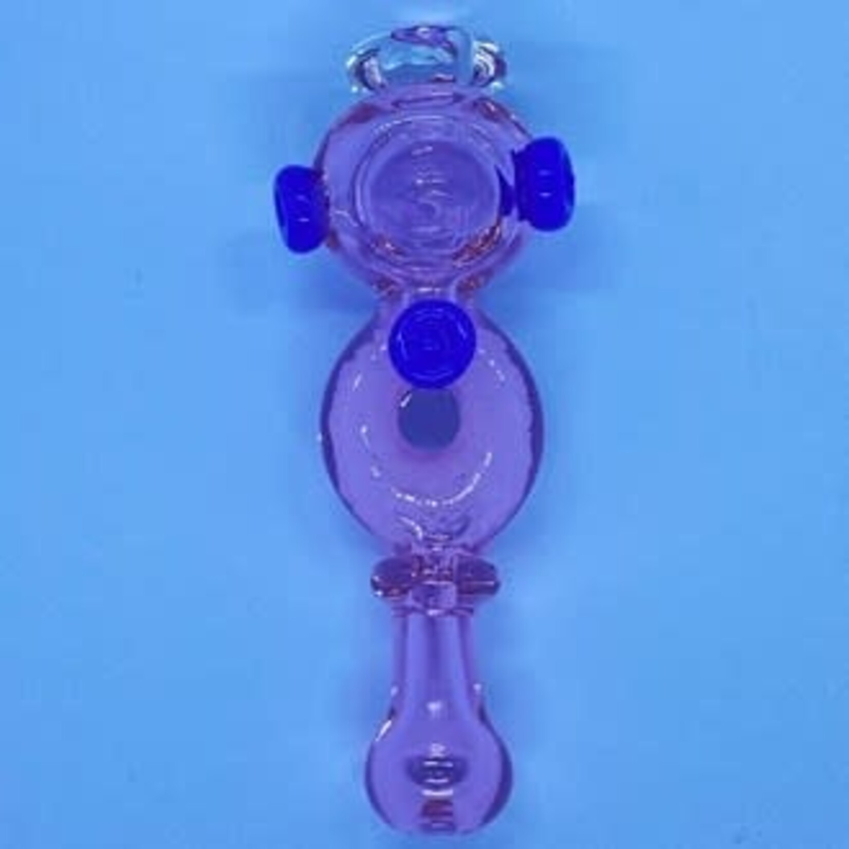 Smokerz Glass SMKZ     	 5" Pink Tube Donut Hole Buttons      Pipe Spoon Glass  S102