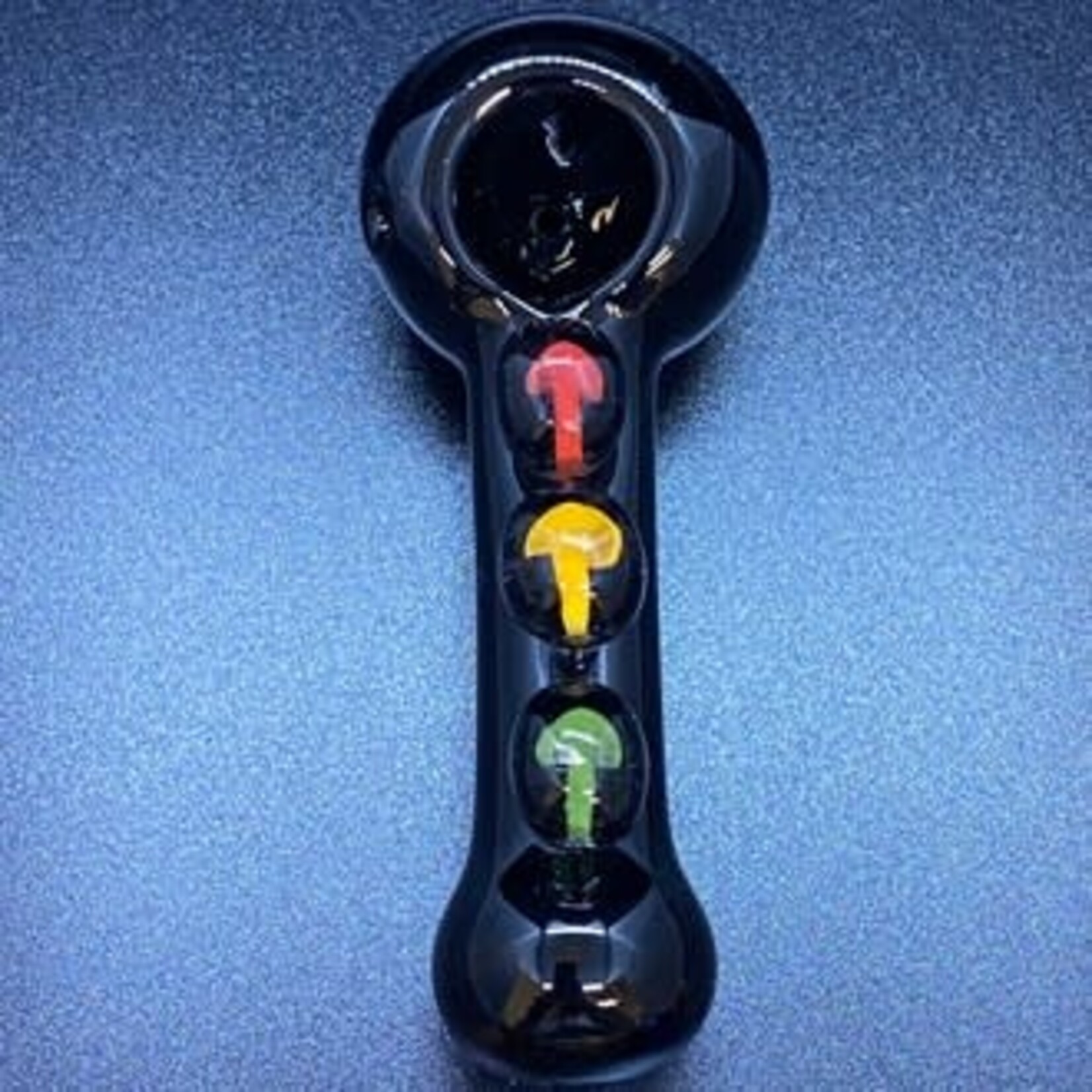 Smokerz Glass SMKZ     	 	 5" Rasta Milli Button Black Tube     Pipe Spoon Glass  S069