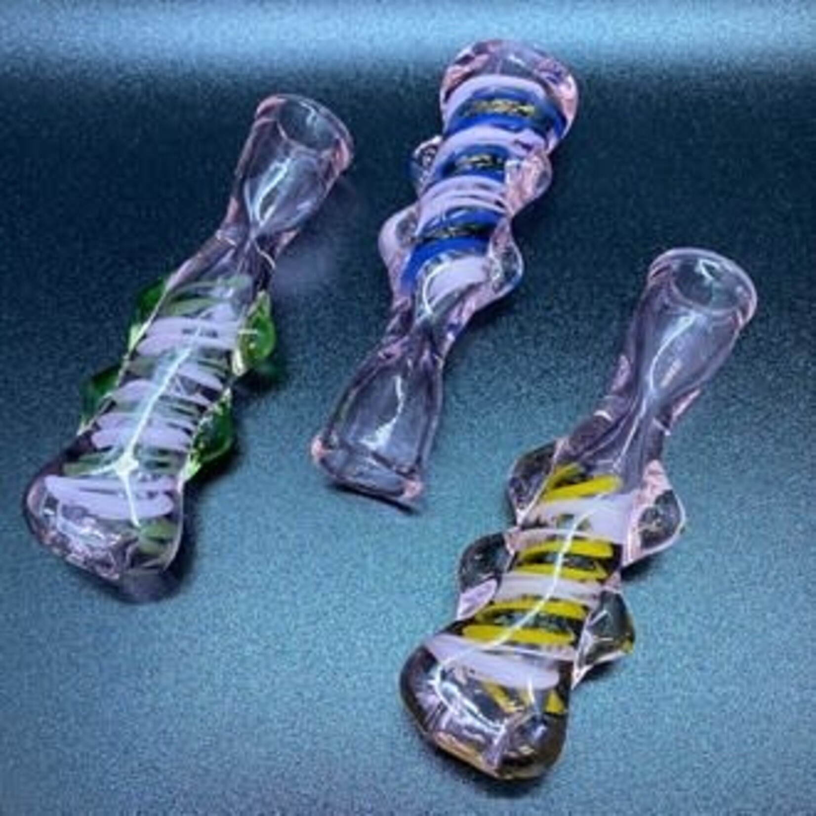 Smokerz Glass SMKZ   Pink Tube Dichro Chillum  pipe Glass Art         S060
