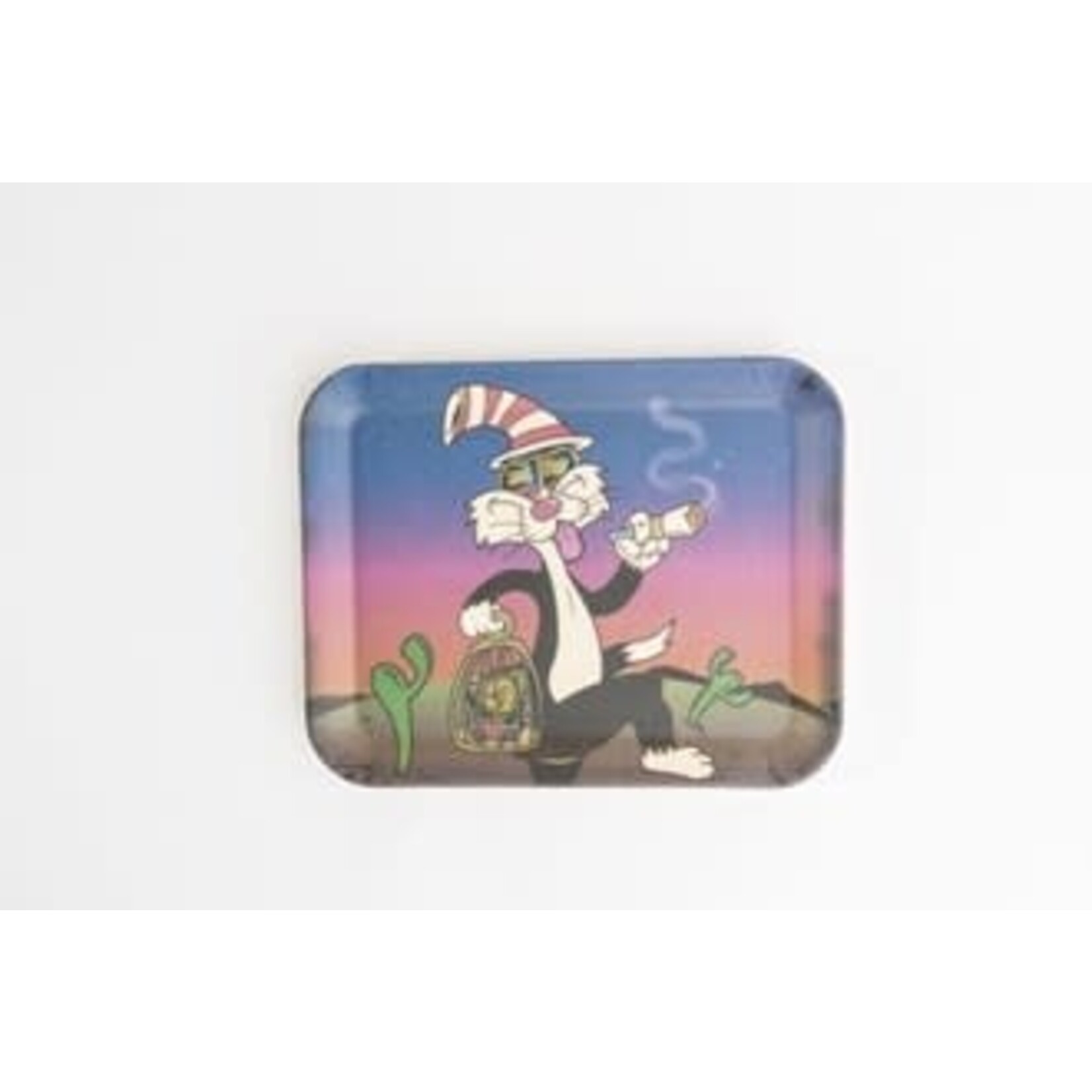 Smokerz Glass SMKZ   Faded Kat and Bird Bamboo Tray   TB05