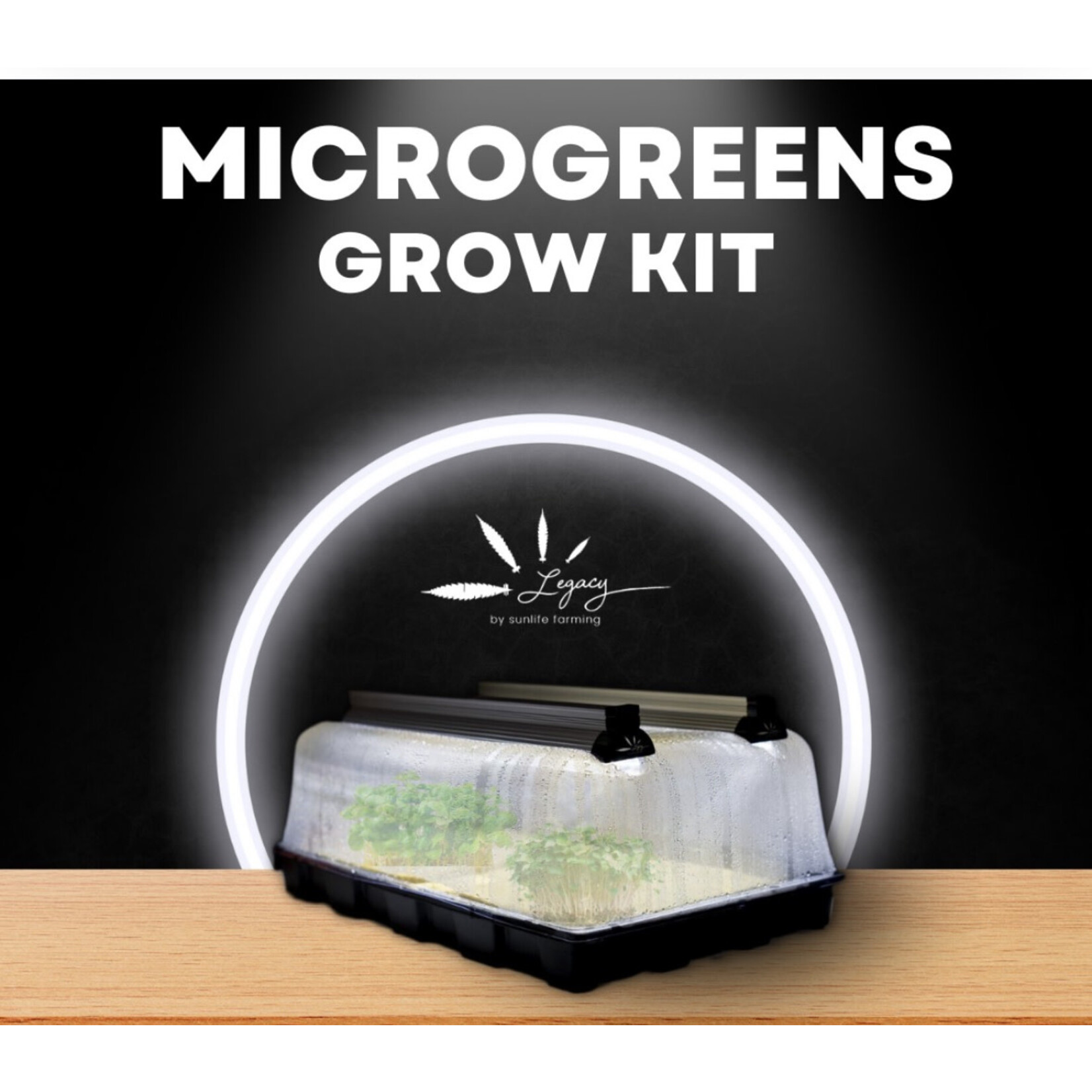 Legacy By Sunlife Microgreens Micro Greens Grow Kit with 2 18Watt Led Lights, Dome, Tray,  Pans and Cress Plates