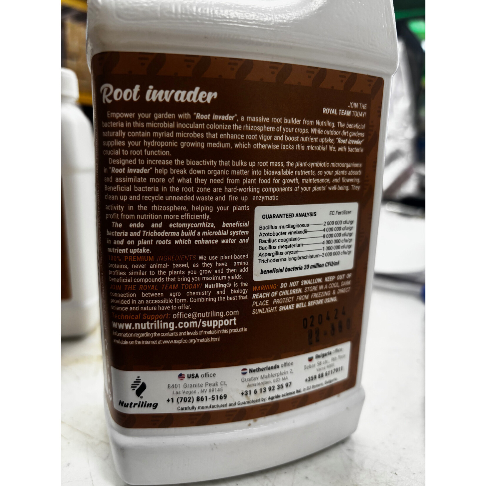 Nutriling Nutriling Root Invader Quart  Liquid Mycorrhizal Fungi & Mycorrhizae for Plants Fertilizer- Root Invader - Liquid Root Stimulator for Plants