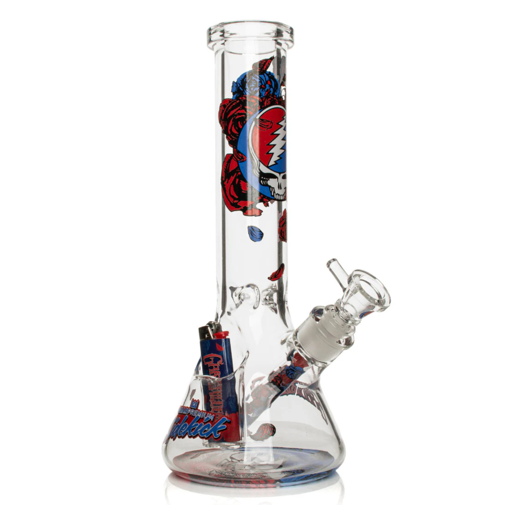Authentic Grateful Dead 12" 7mm Thick Steal Your Face Sidekick Water Pipe (Limited Edition of 420) Collectors edition