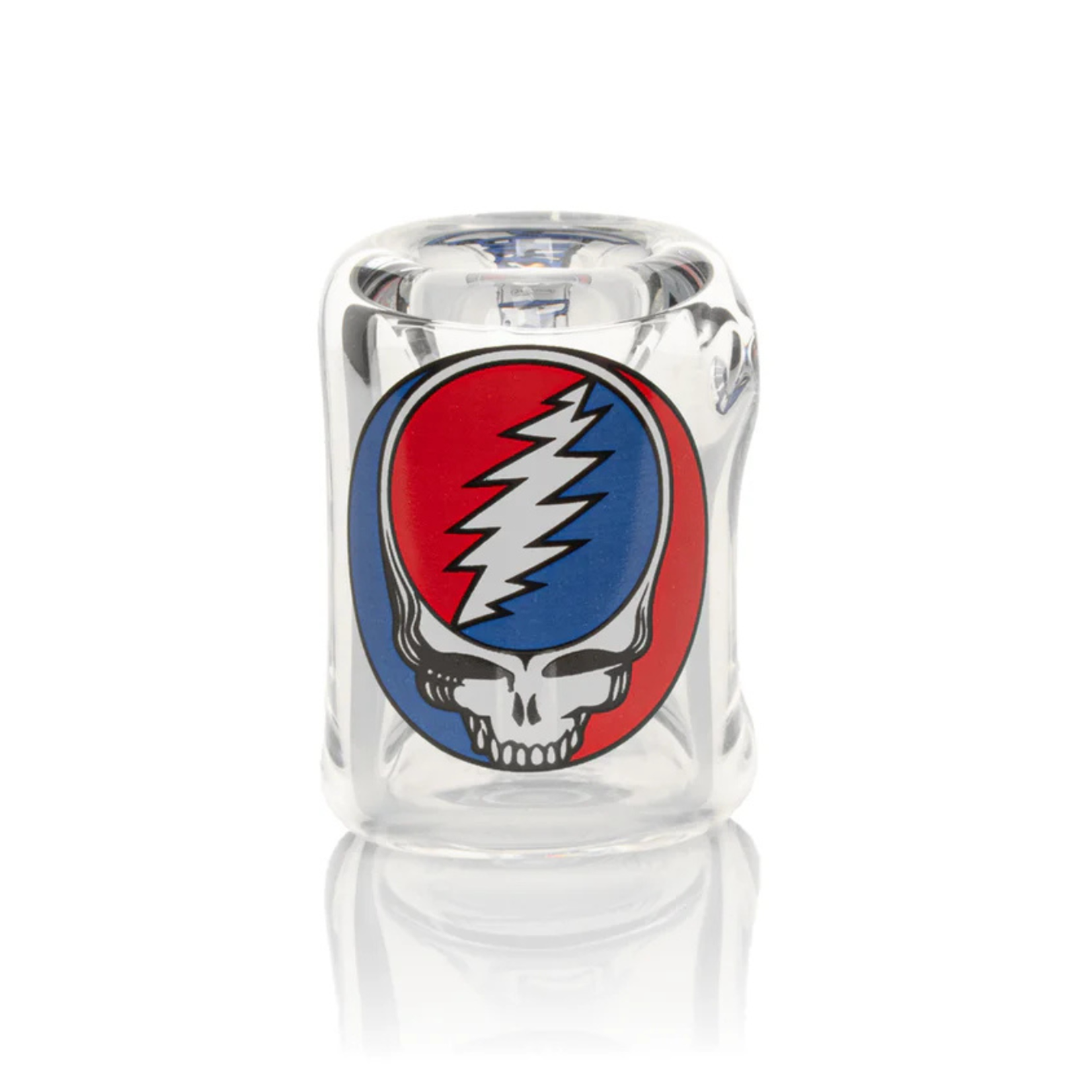 Red Tin  Authentic Grateful Dead x GEAR Premium® 5.5" Steal Your Face Sherlock Hand Pipe in Collectible Tin