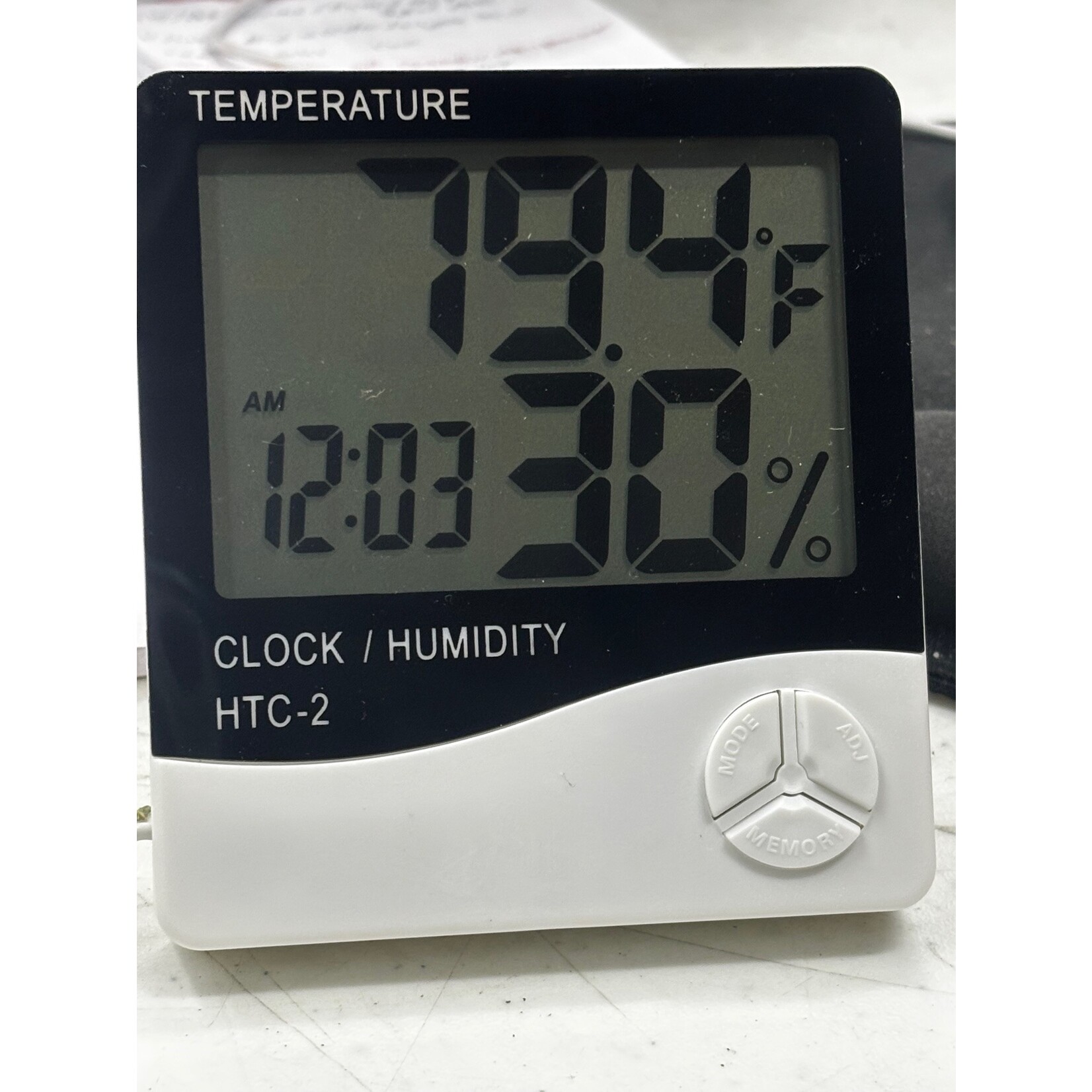 Aroma Grow Temp and humidity meter thermometer hygrometer clock and alarm with AAA battery