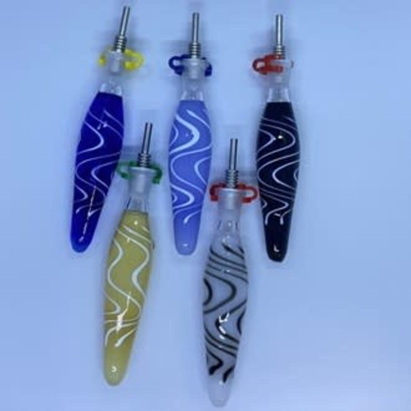 Smokerz Glass SMKZ     5" Wave Lines Assorted Colors Honey Straw      NC60