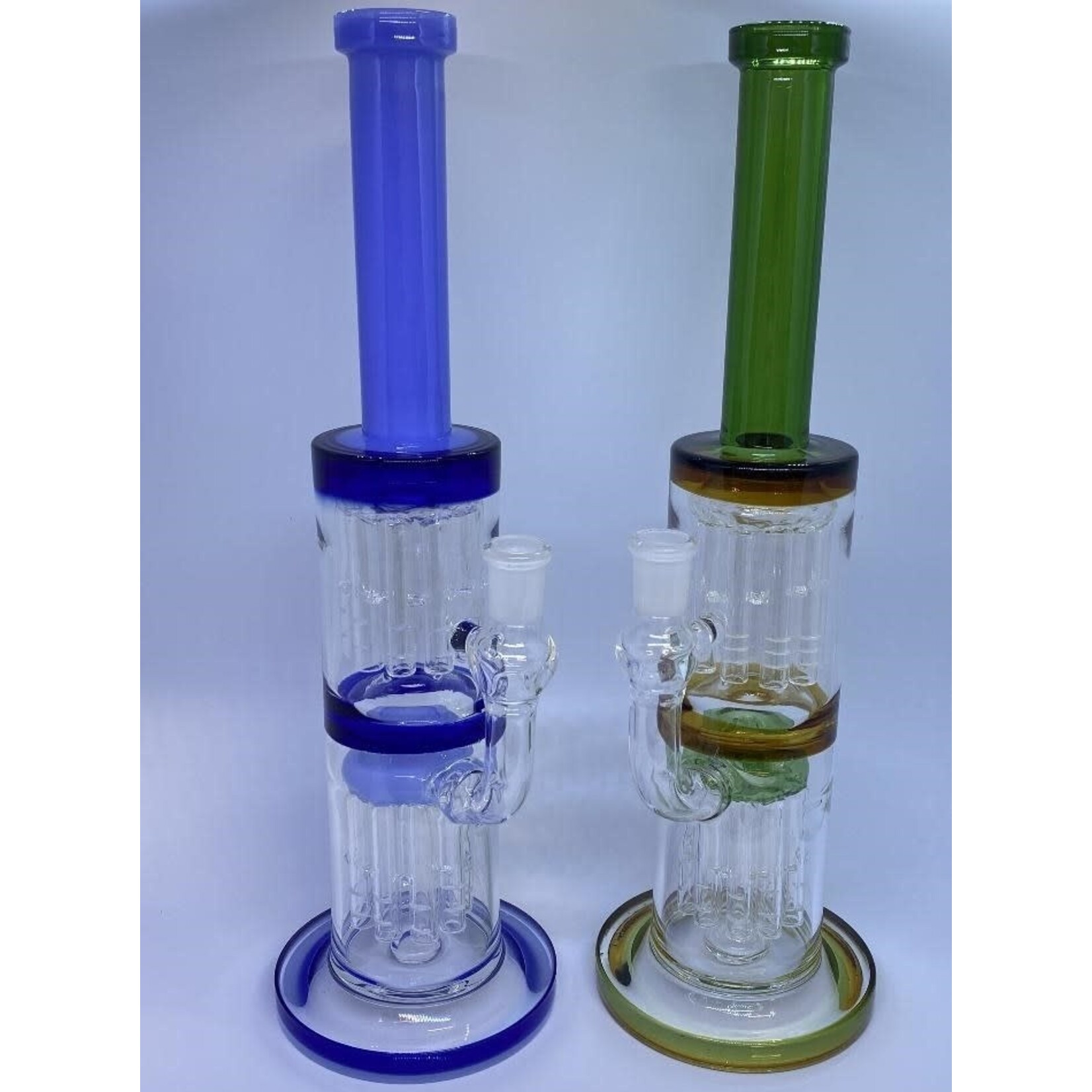 Smokerz Glass SMKZ             13" Color Tube Stem Double Tree Arm Perculator Water Pipe       WP34