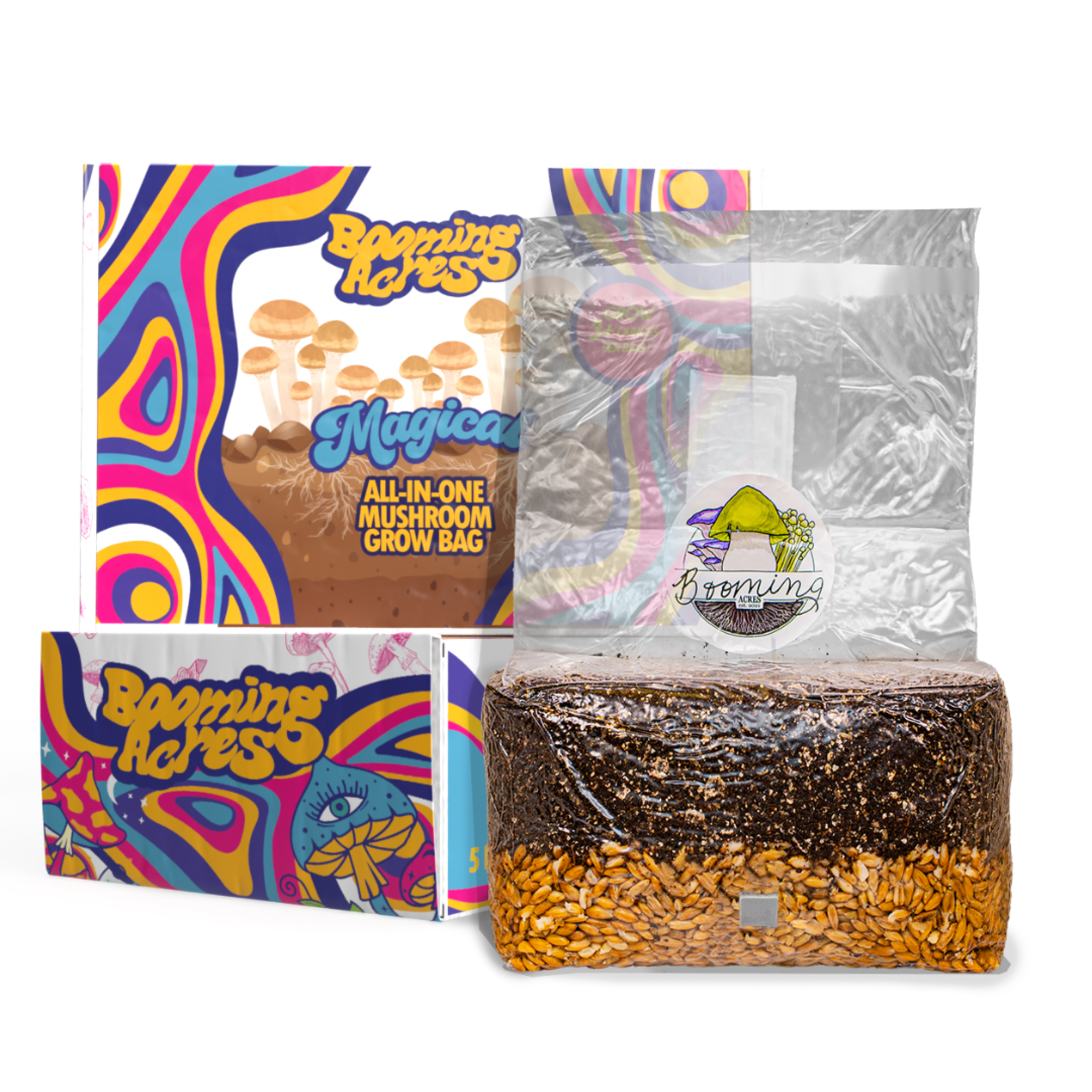 Booming Acres Magical Booming Acres 5lb All in One Mushroom Growing Bag  in box