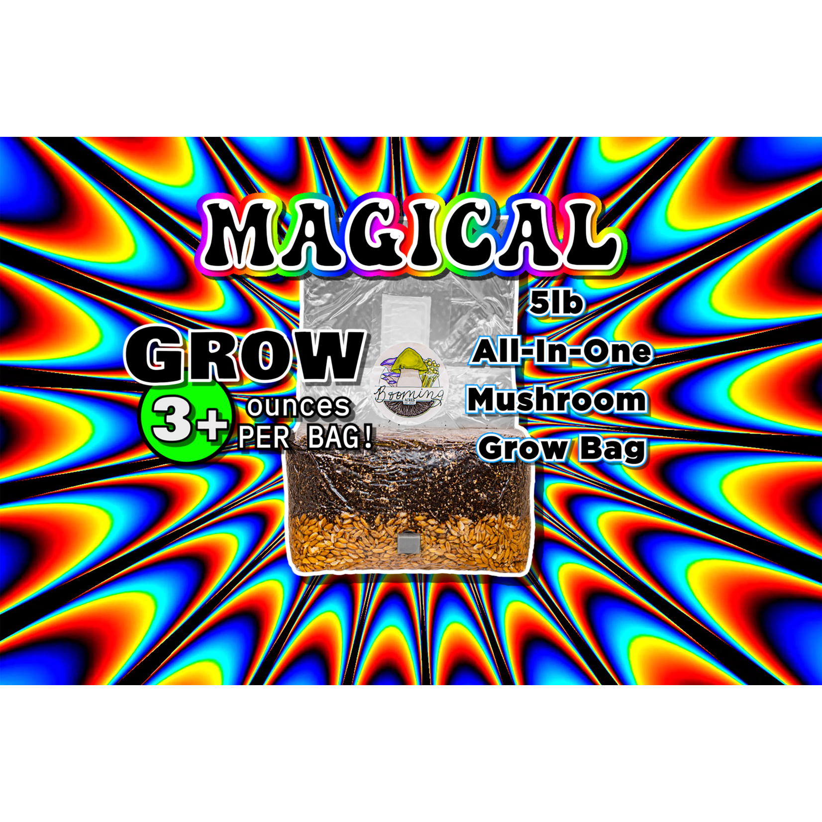 Booming Acres Magical Booming Acres 5lb All in One Mushroom Growing Bag  in box