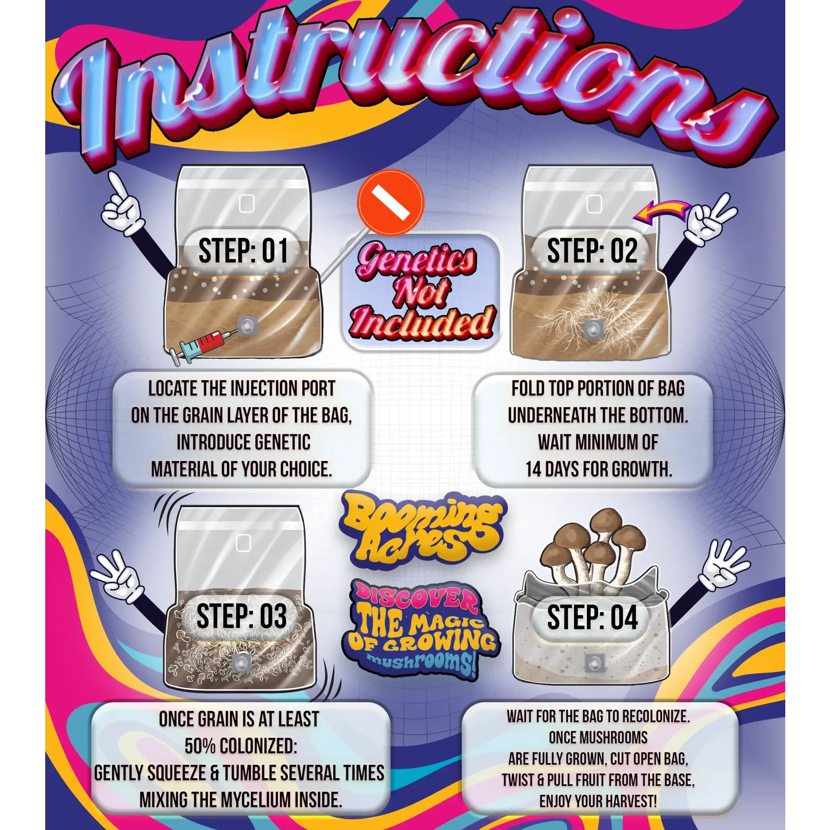 Booming Acres Magical Booming Acres 5lb All in One Mushroom Growing Bag  in box