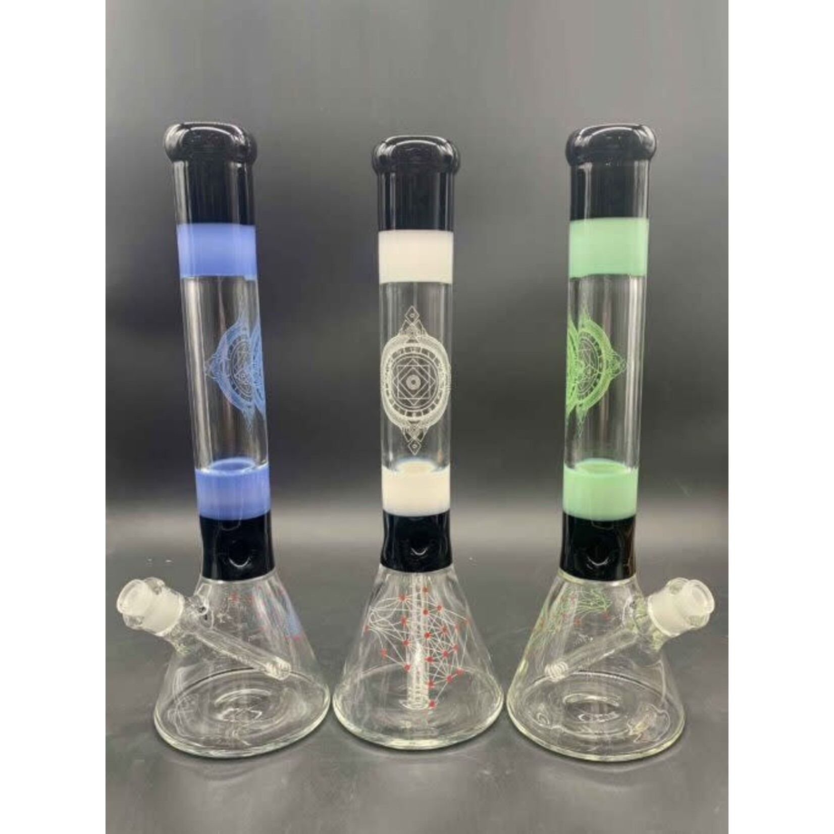 CHV Glass 2 Tone Zodiac Beaker Water Pipe Bong