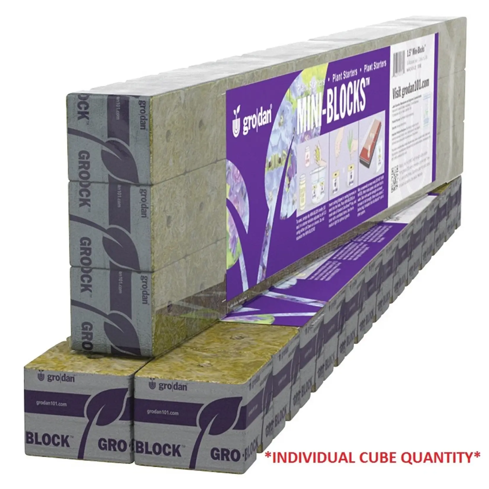 Grodan Gro-Block 2" Mini-Block, One Shrinkwrapped Strip of 24  Mini Block