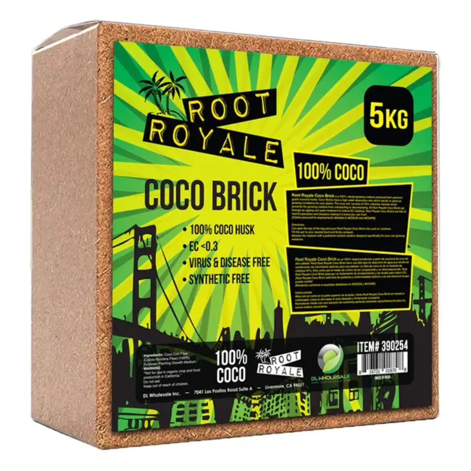 Grow!t Root Royal  100% Coco Fiber  Brick  12" x 12"  block 5kg