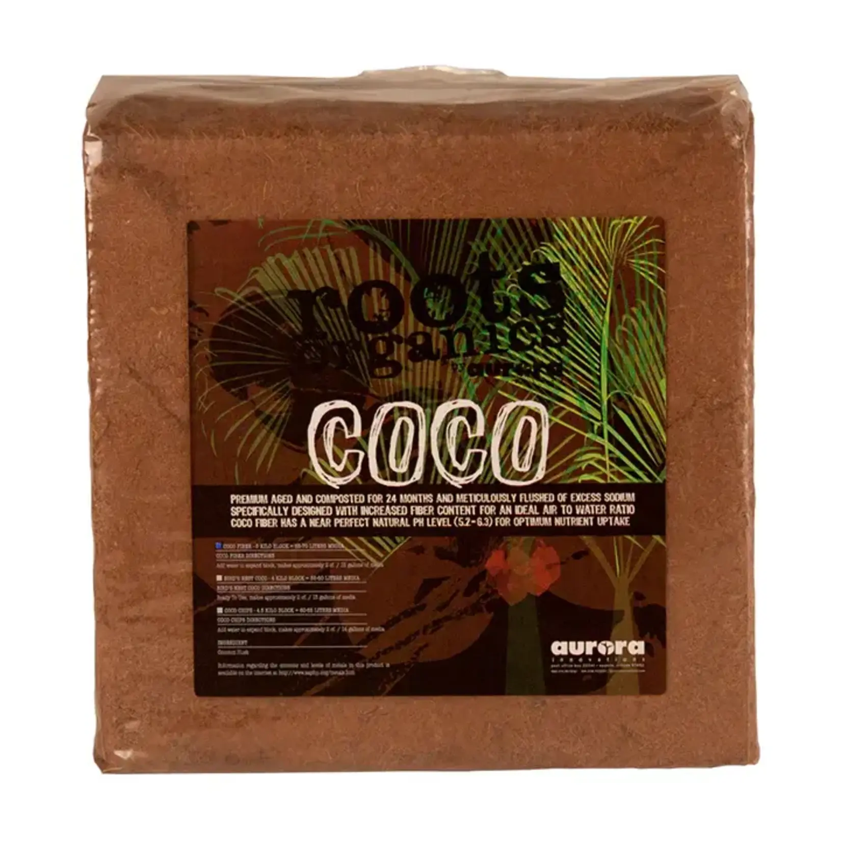 Grow!t Roots Organics 100% Coco Fiber  Brick  12" x 12"  block