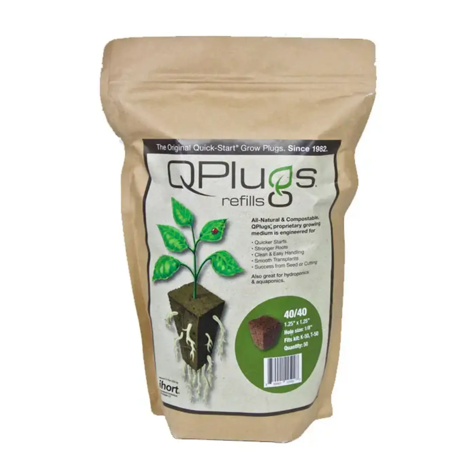 Ihort IHORT Q-PLUG 45/45 Round Plug, 1.77" x 1.77" - Bag of 72