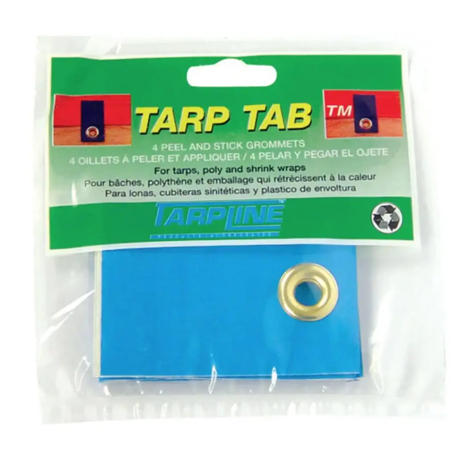 Tarpline Tarp Tabs, Peel And Stick Grommets, 4 Packs Of 4 Tabs