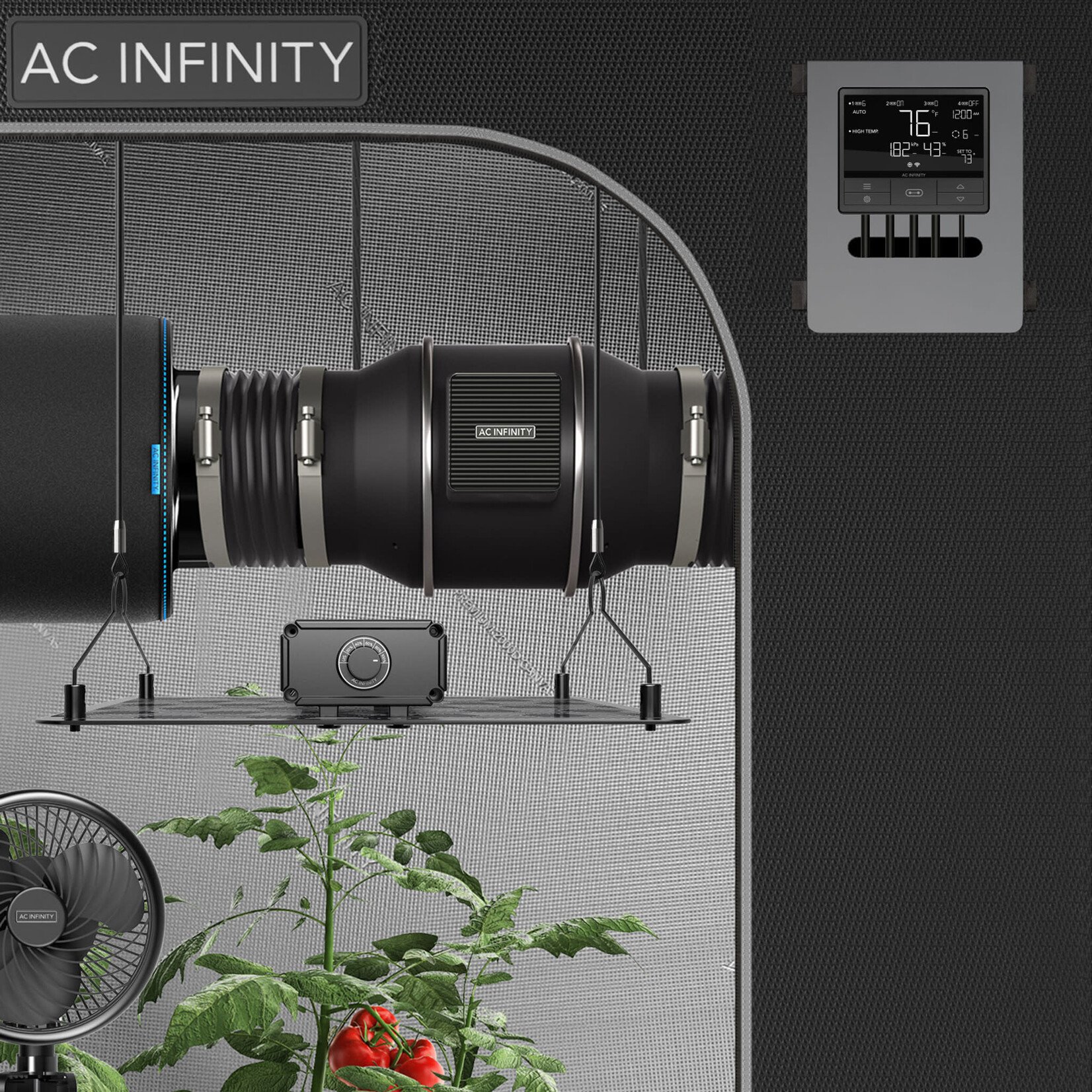 AC Infinity AC Infinity CLOUDLINE T10, Quiet Inline Fan 10" with Temperature Humidity VPD Controller AI-CLT10