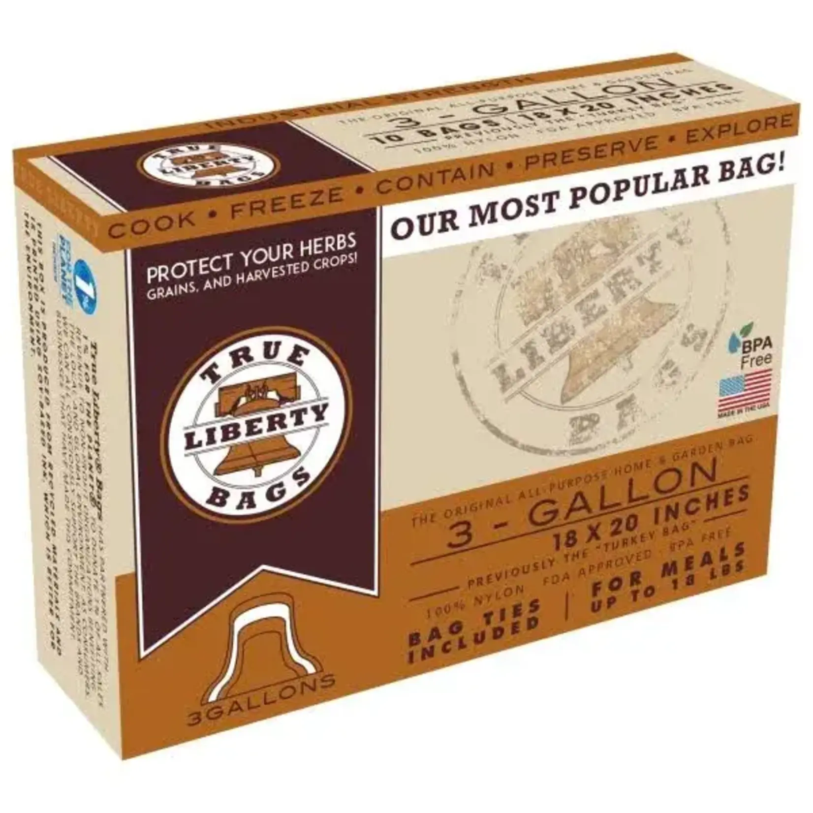 True Liberty 3 Gallon Bags 18 in x 20 in 10/Pack