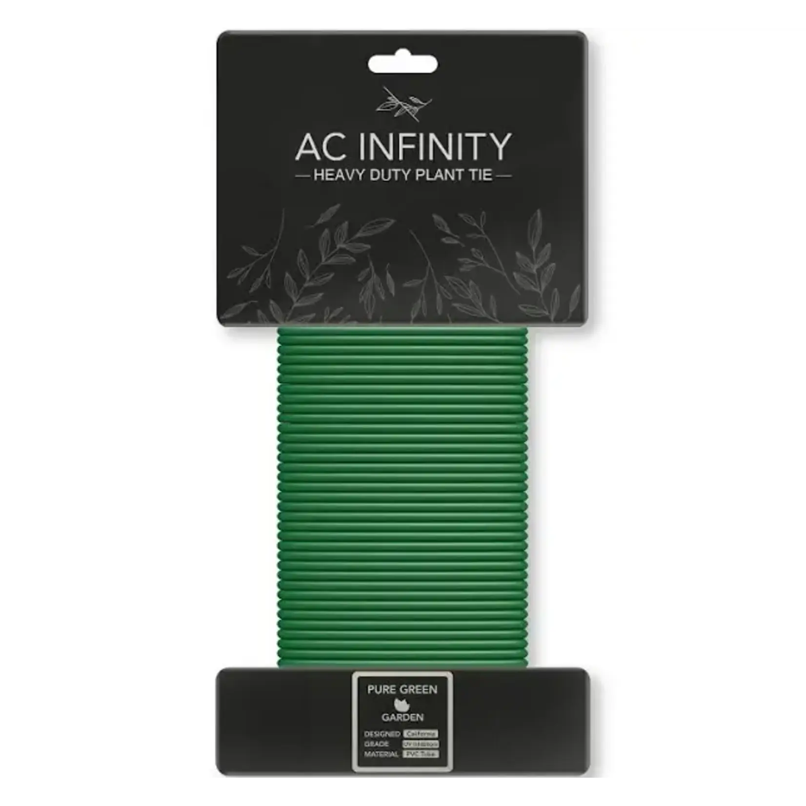 AC Infinity AC Infinity Heavy-Duty Twist Ties, Thin Rubberized Texture, 10m