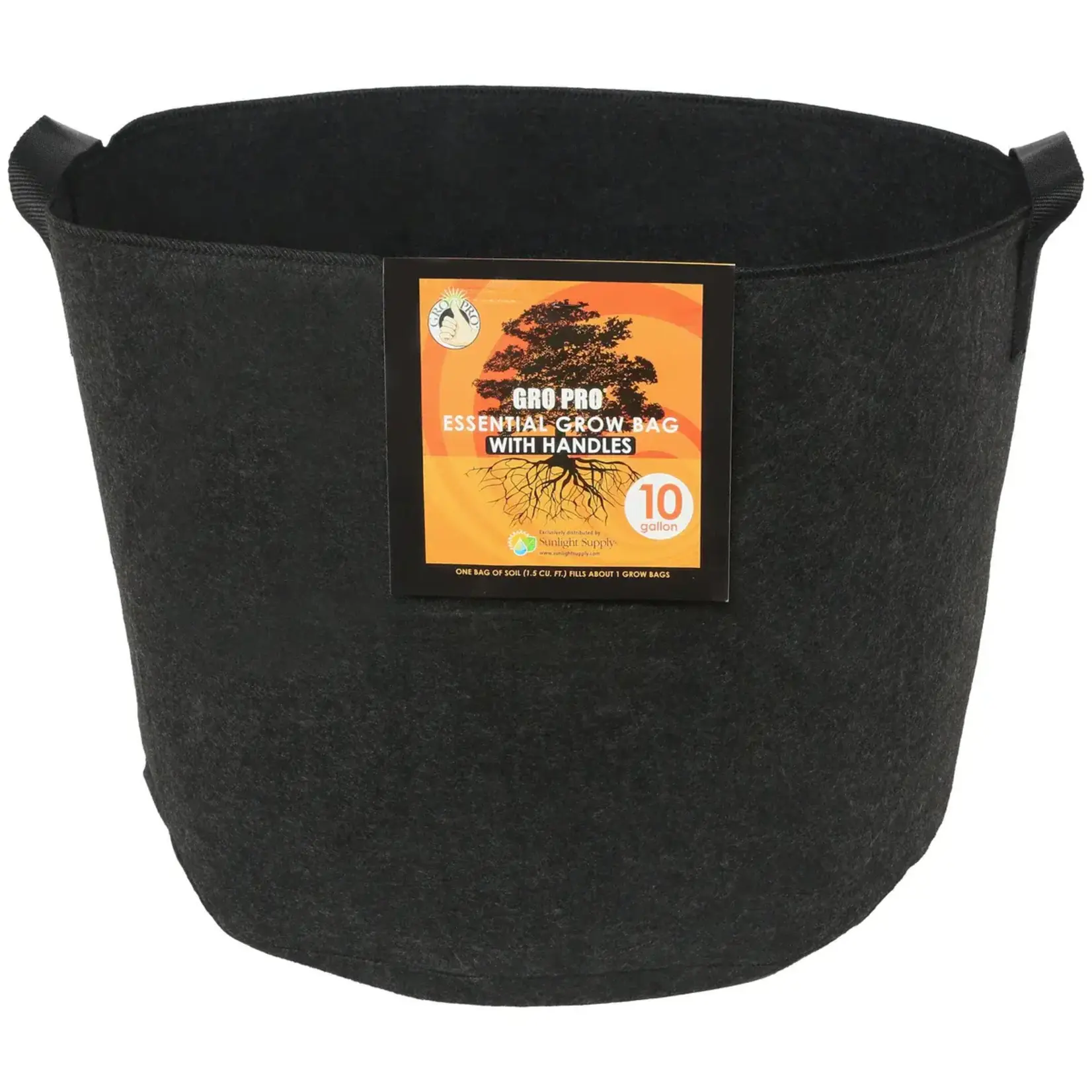 Gro Pro Gro Pro Essential Round Fabric Pot 10 Gallon - Black FS