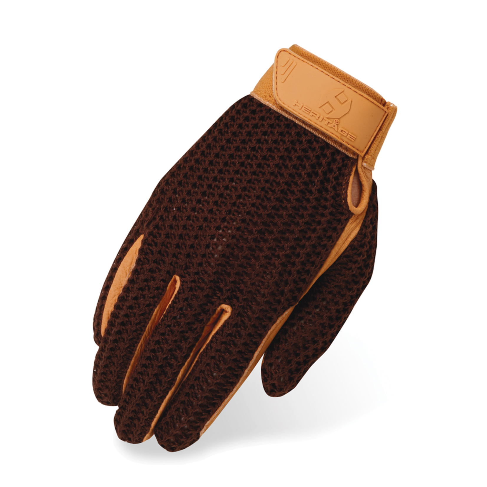Heritage Gloves Heritage Unisex Crochet Brown Riding Gloves
